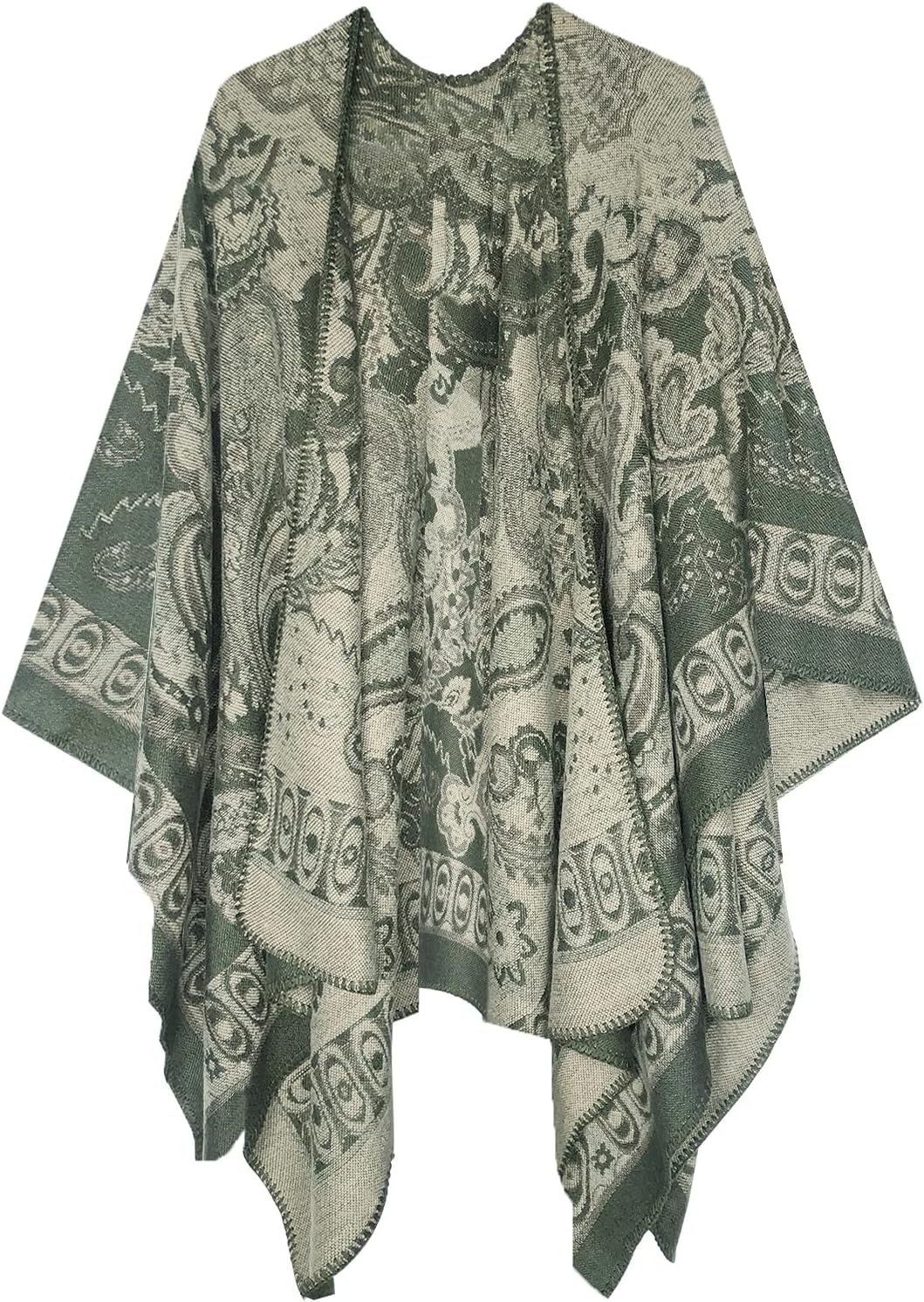 Vintage Pattern Poncho Cape for Women