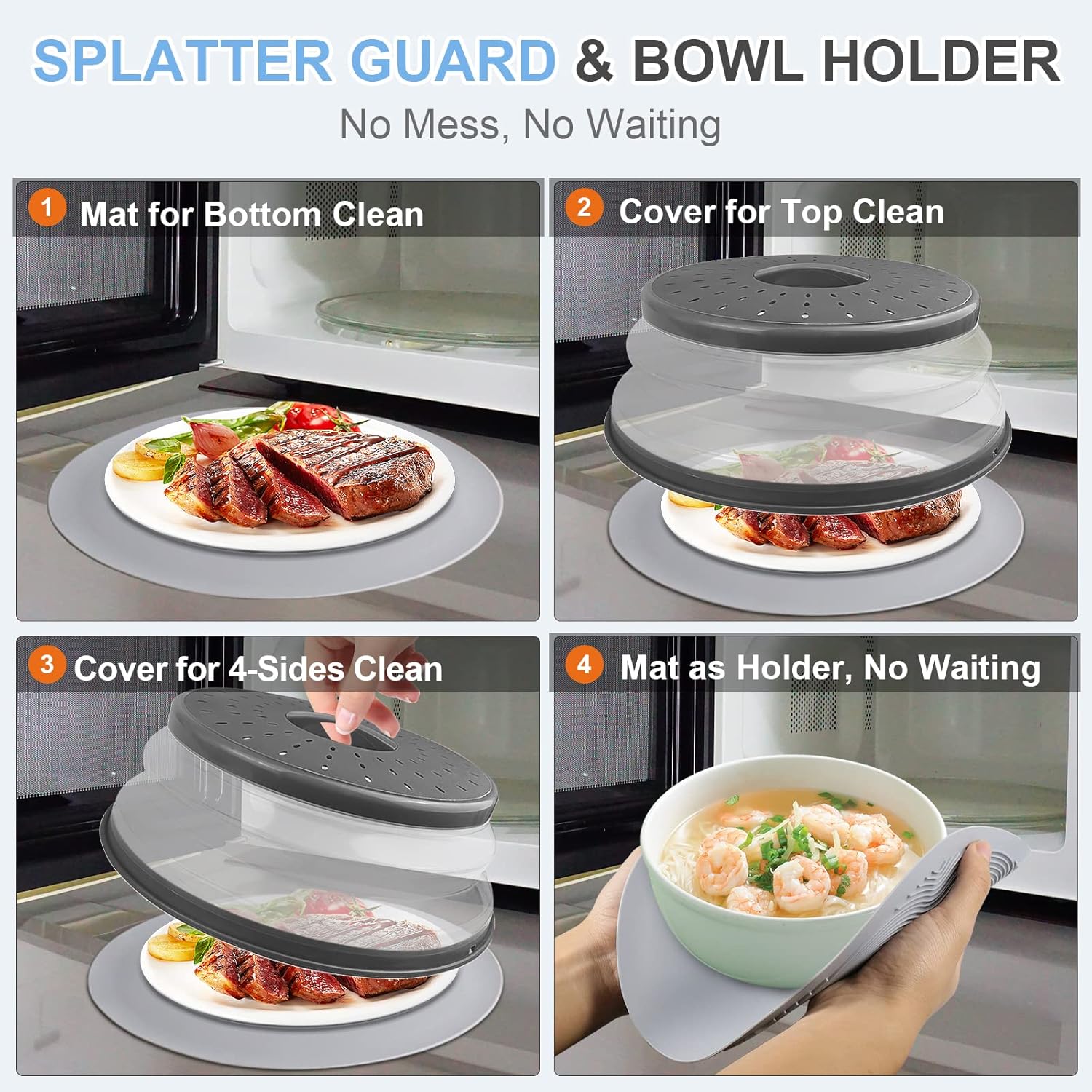 Microwave Plate Cover and Colander Mat