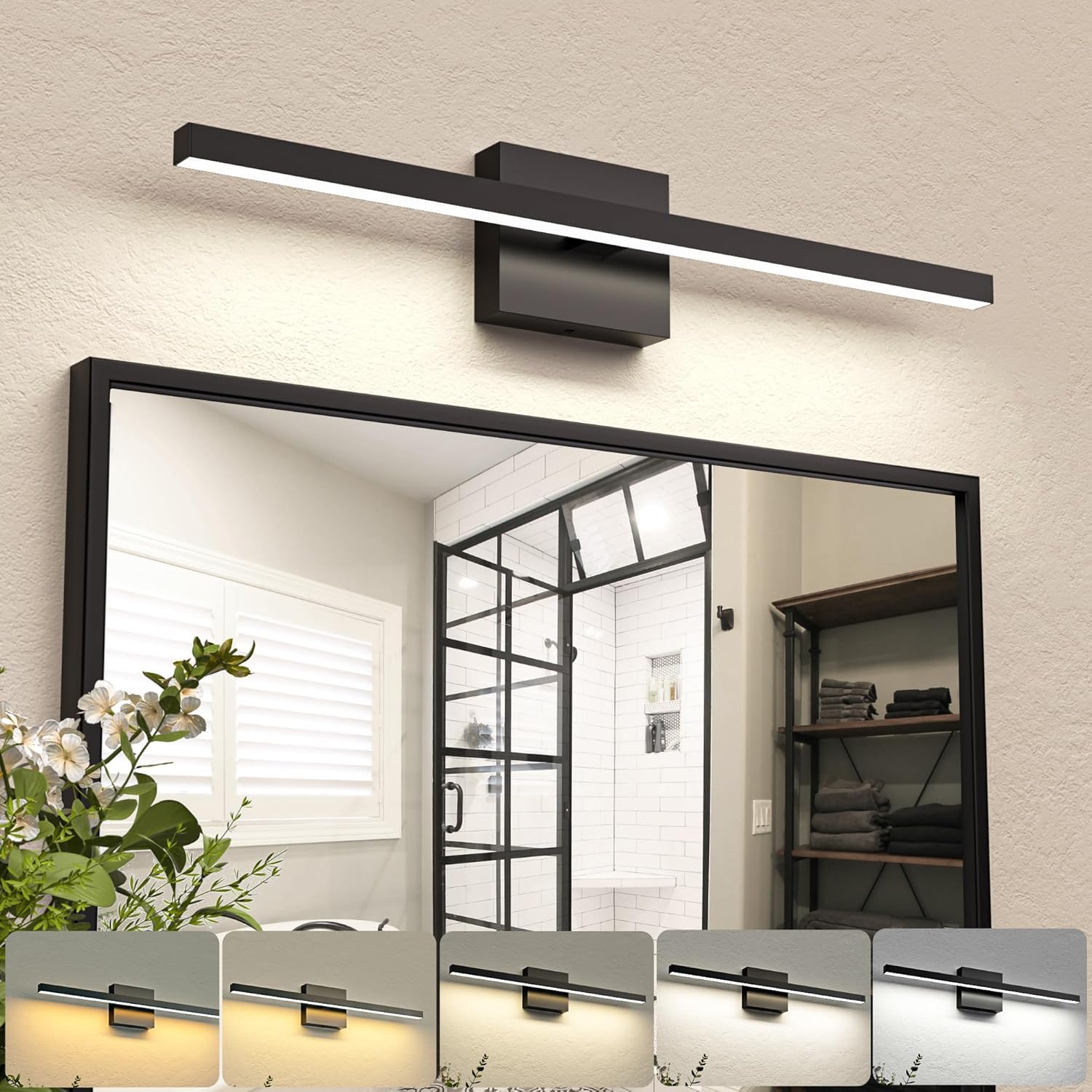 NIORSUN Black Bathroom Vanity Light