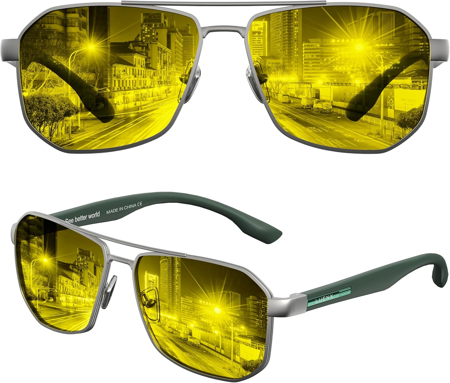 LUENX Aviator Sunglasses for Men
