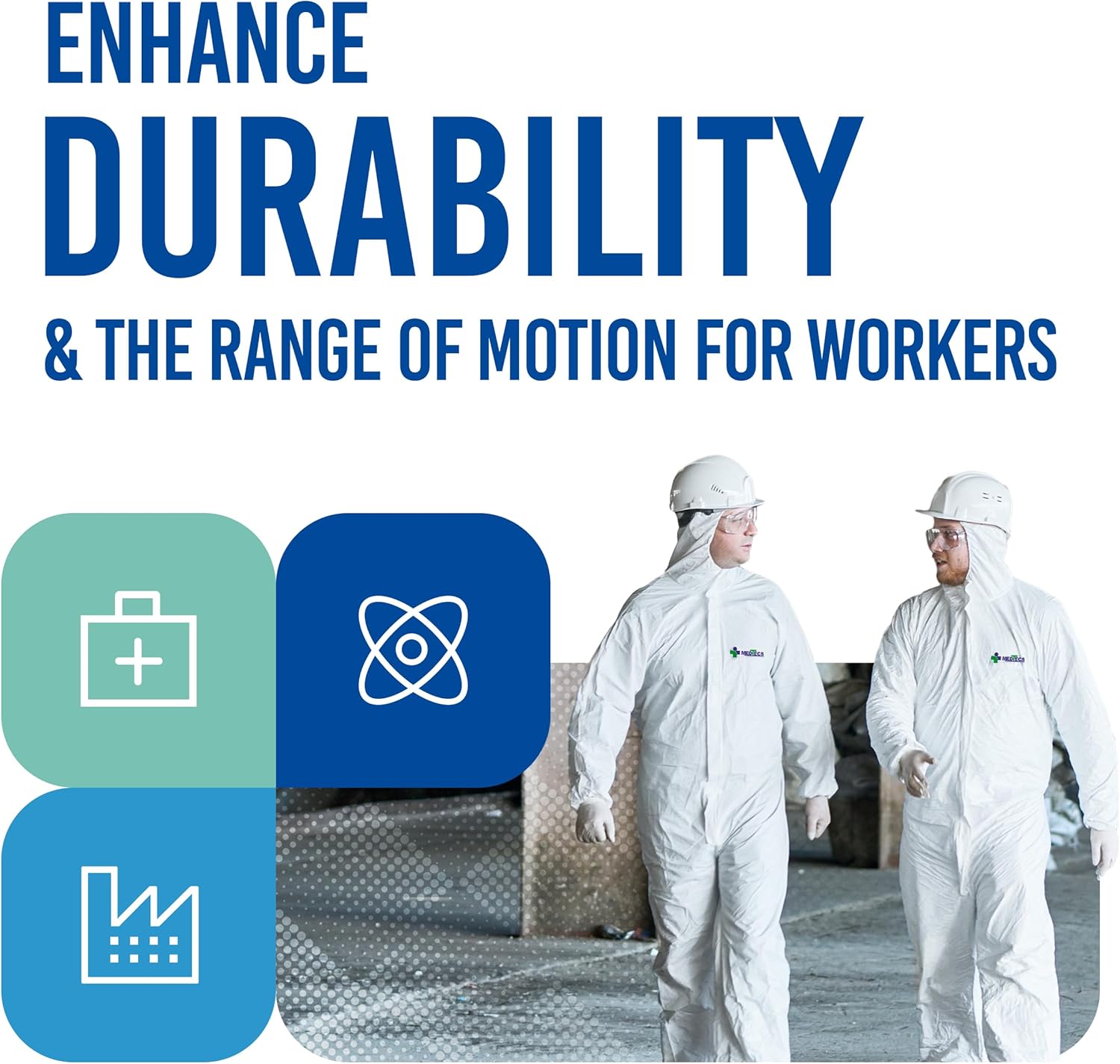 Medtecs Hazmat Suits Disposable Coveralls Suit