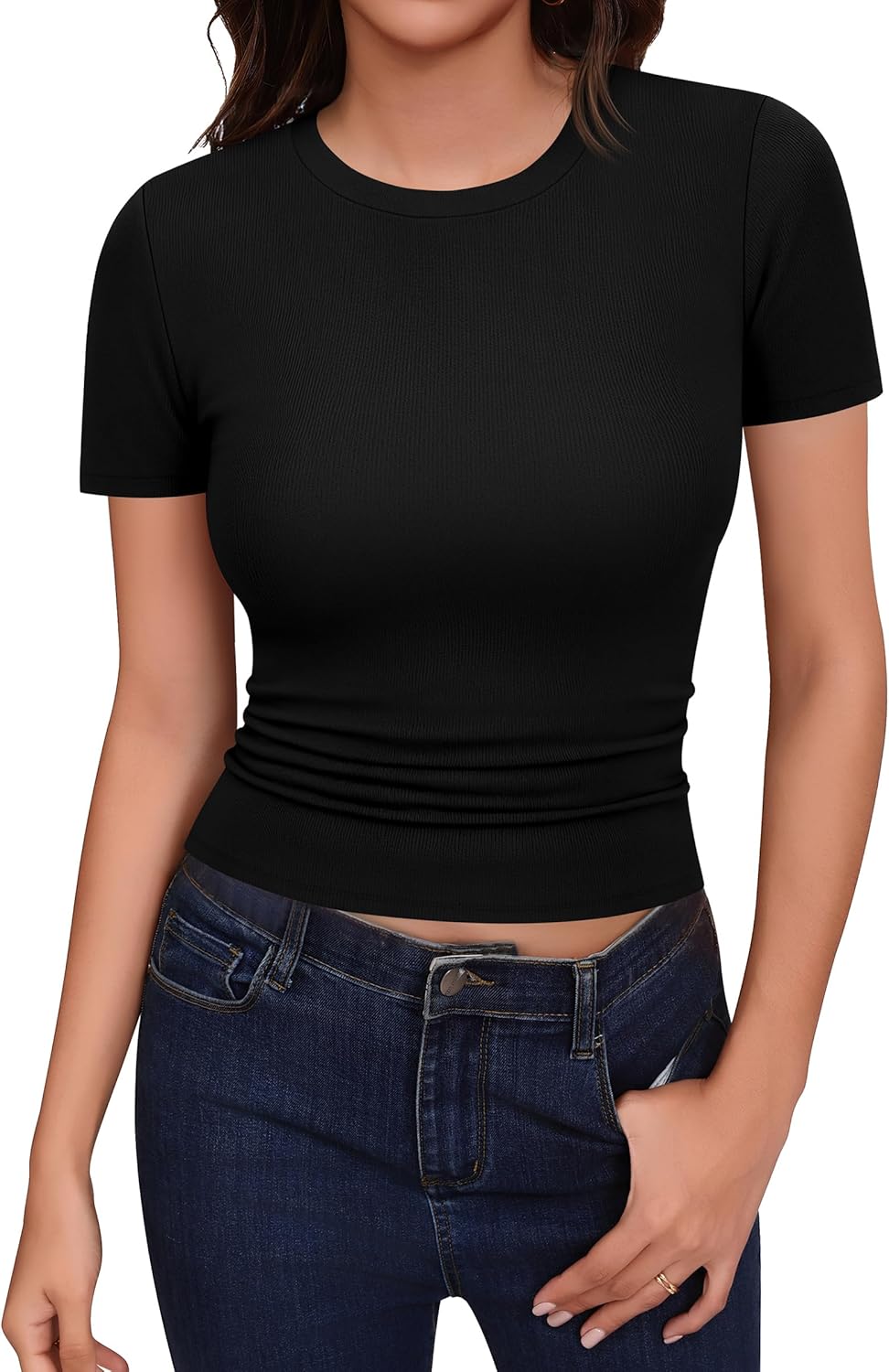 Missufe Women's Crew Neck Short Outfits