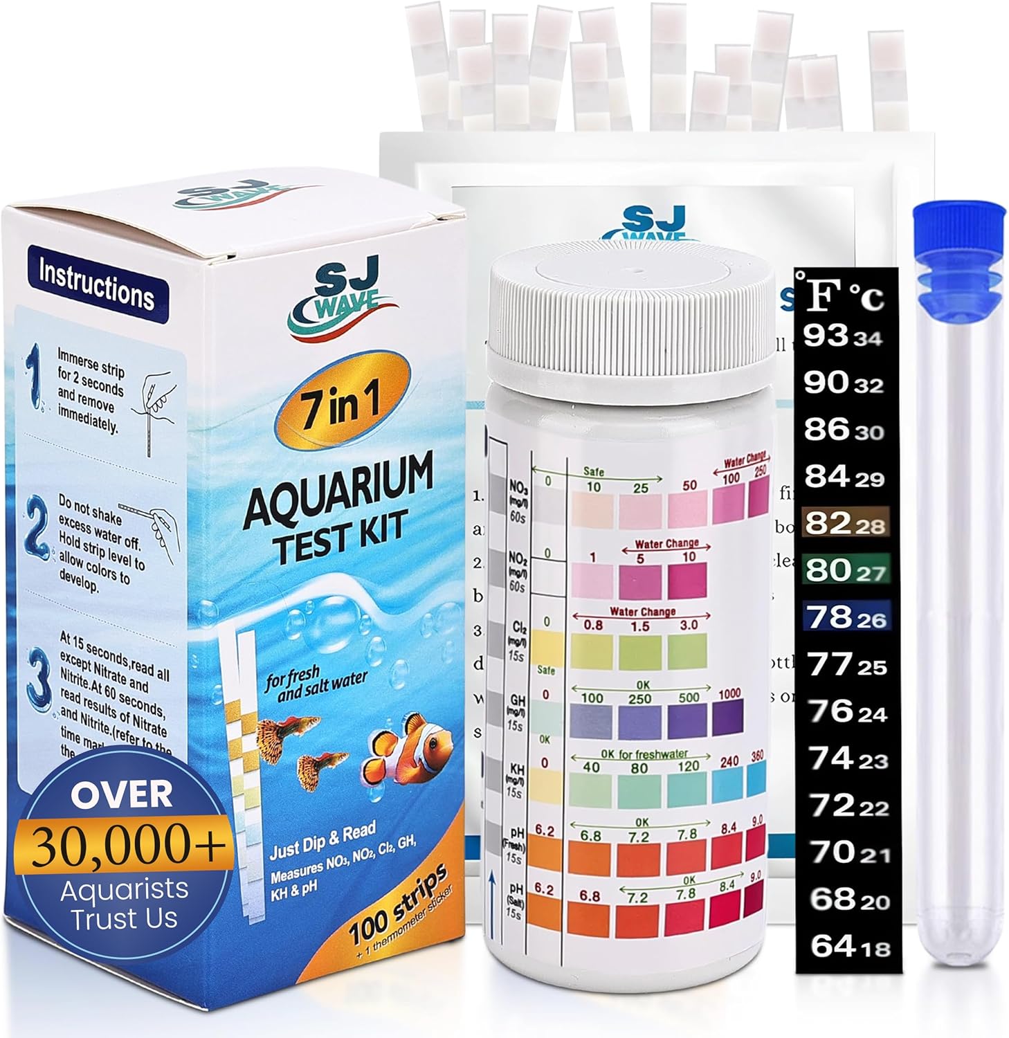 Aquarium Test Strips Fish Tank Water Test Kit