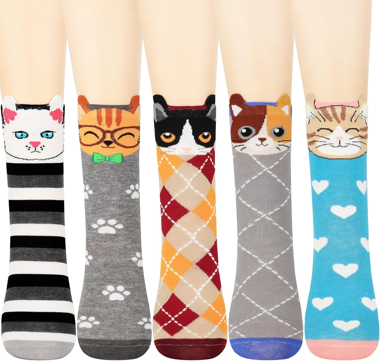 Jeasona Women's Cat Socks Cute Animal Socks