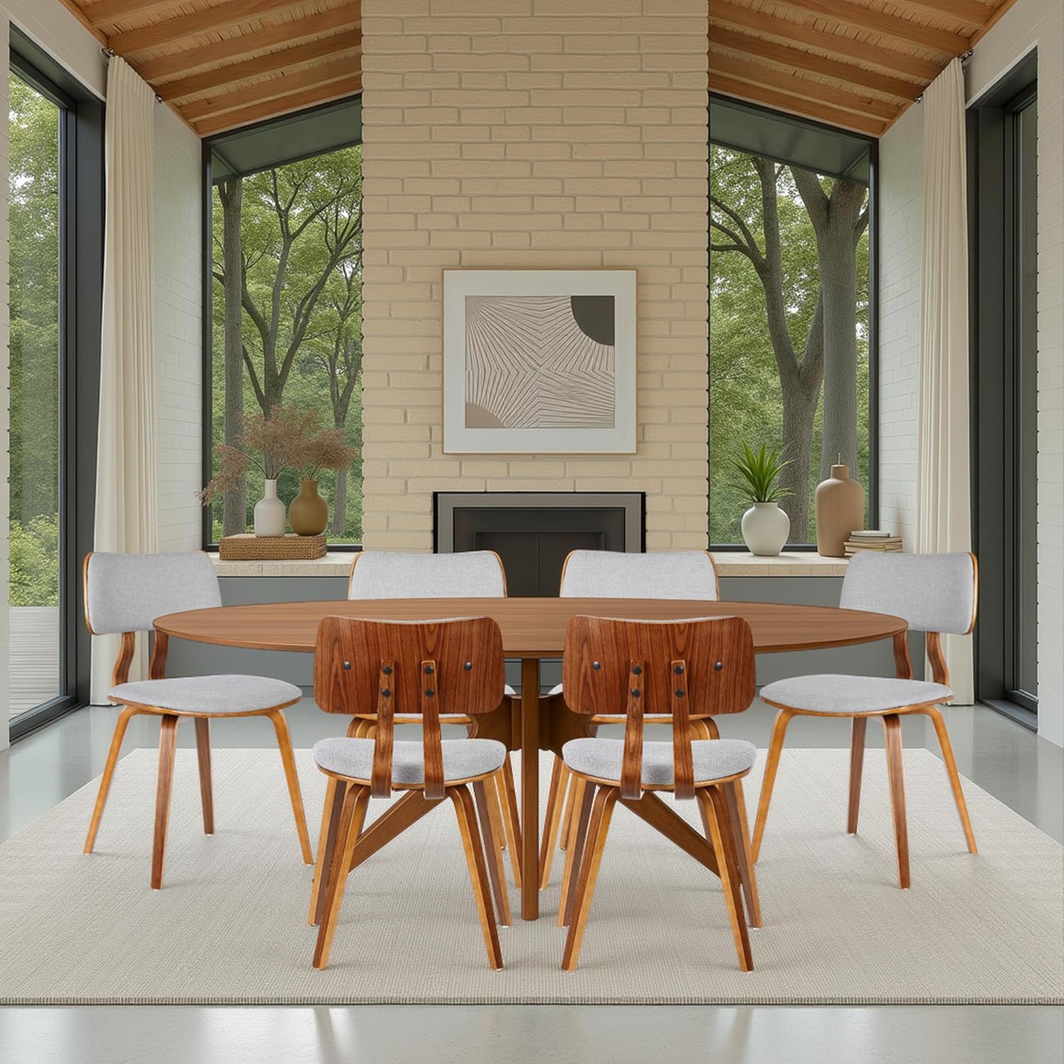 Armen Living Jaguar Mid Century Modern Dining Accent Chair