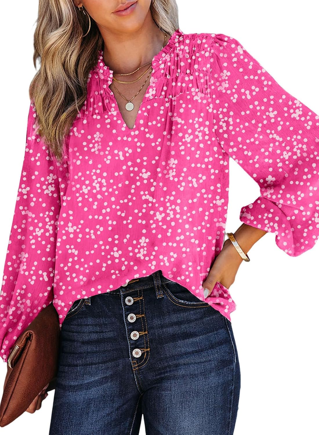 Long Sleeve Chiffon Floral Top Women
