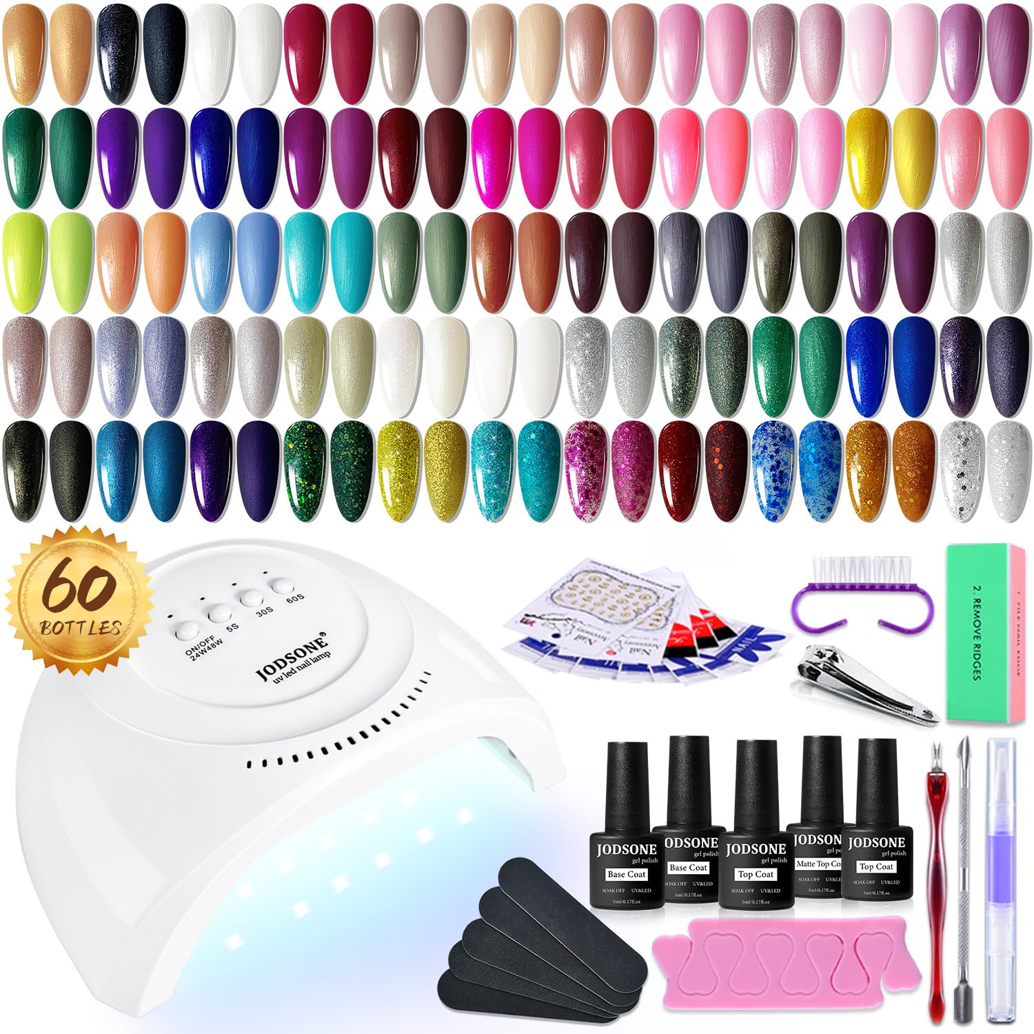 JODSONE 36-Piece Gel Nail Polish Set 32 Colors