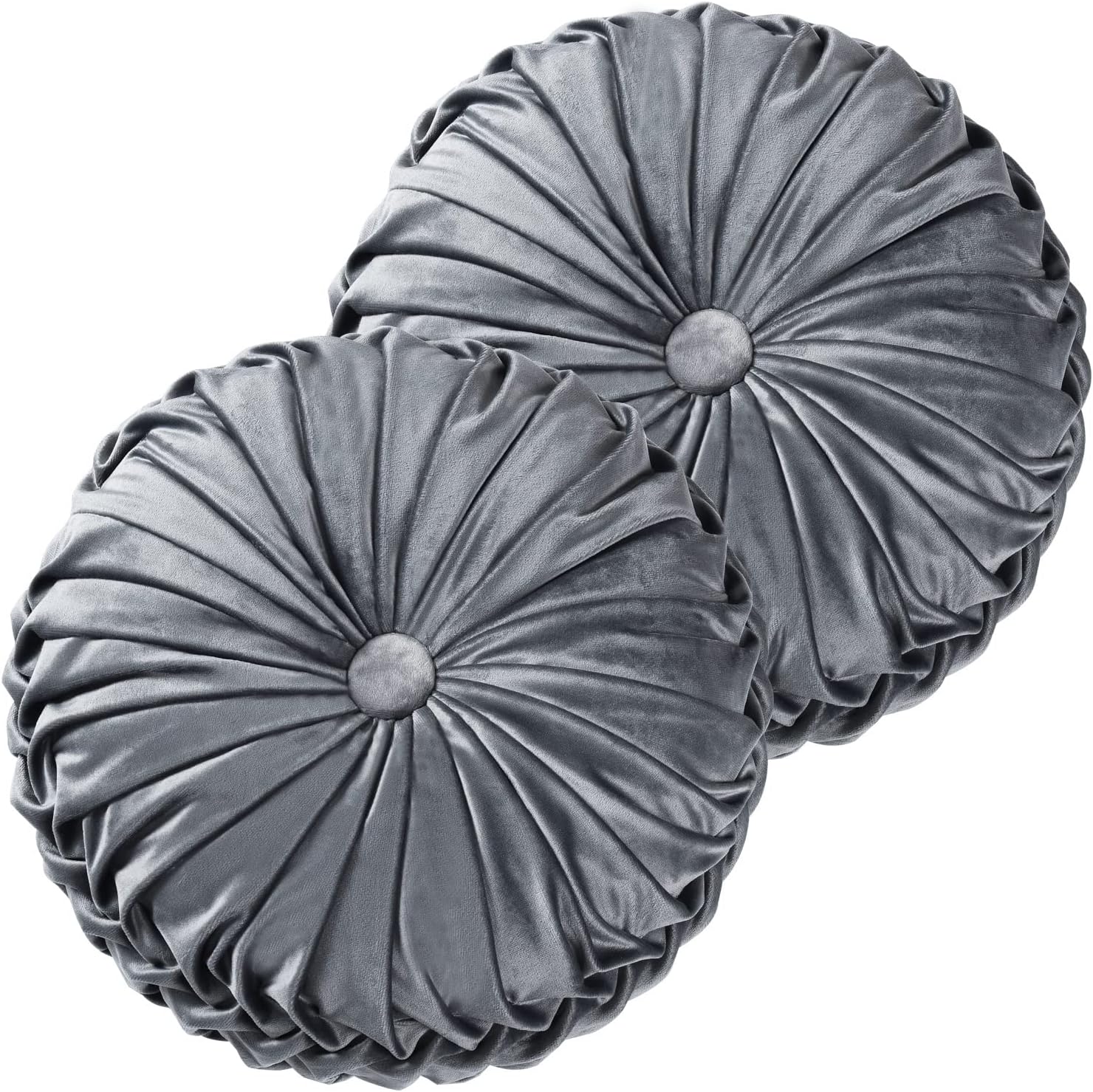 HIG Decorative Round Pleated Throw Pillows