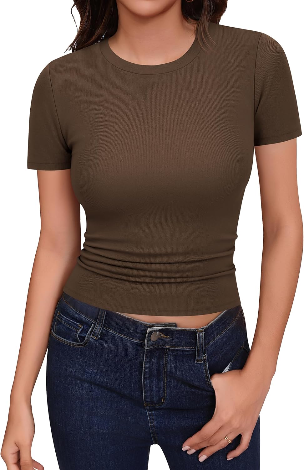 Missufe Women's Crew Neck Short Outfits