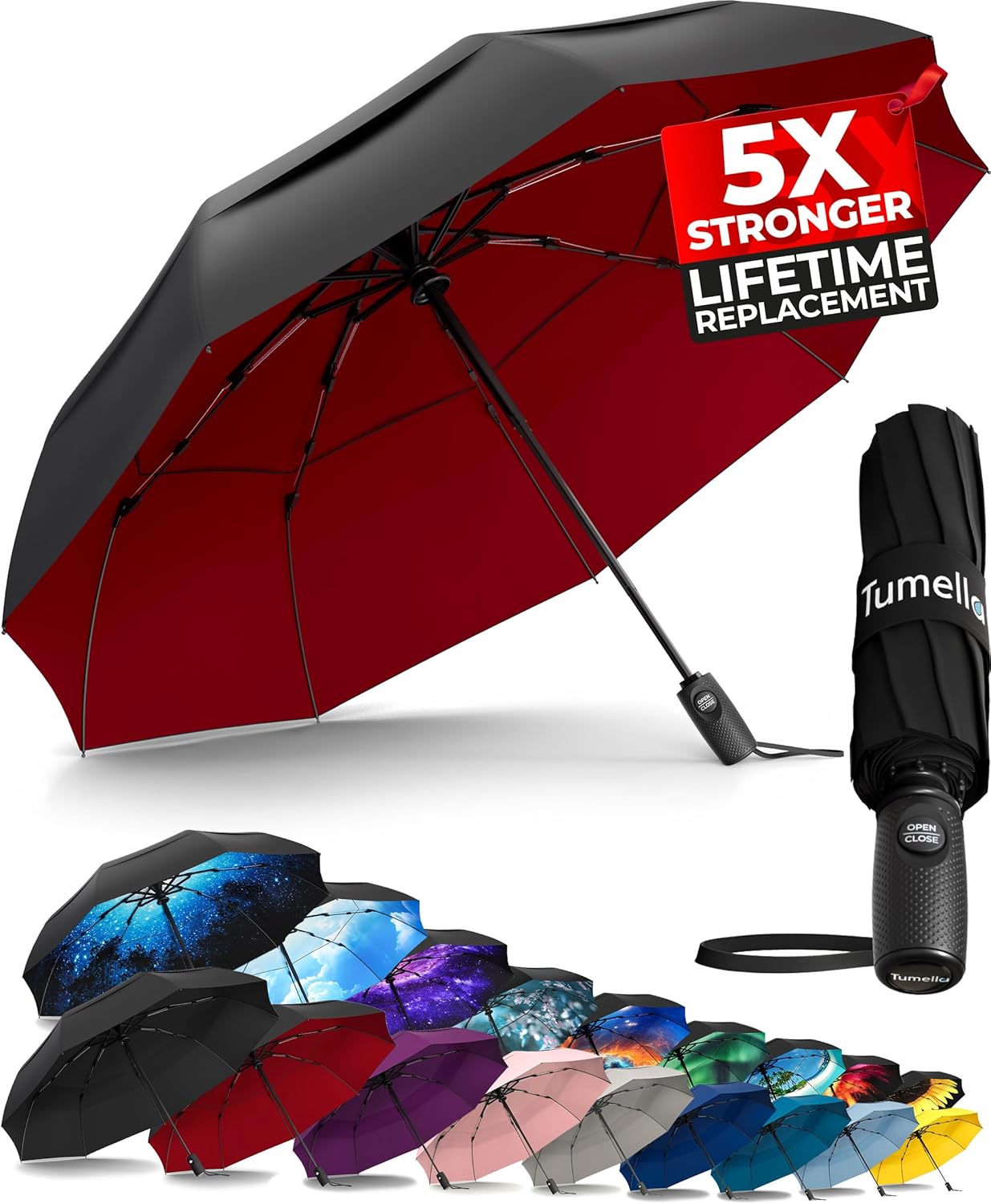 TUMELLA Windproof Travel Umbrella