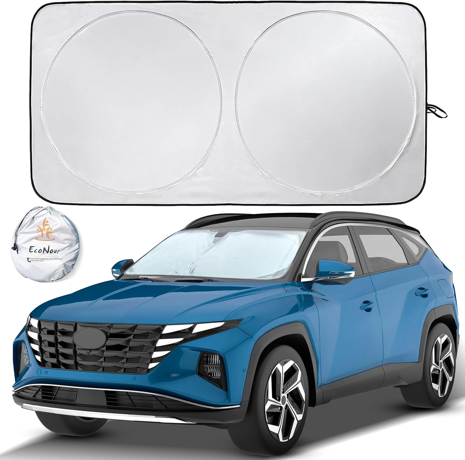 EcoNour Car Windshield Sun Shade for Cars SUVs Trucks