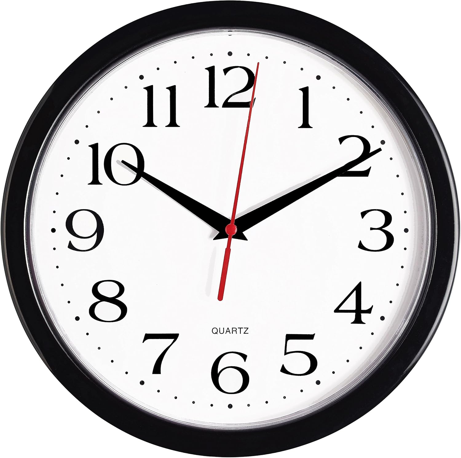 Bernhard Products Black Wall Clock Silent Non Ticking