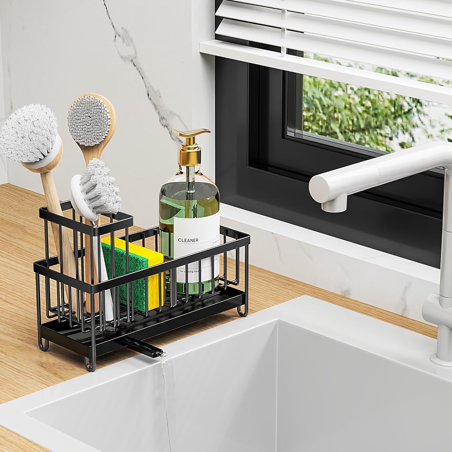 Cisily Stainless Steel Sponge & Brush Holder