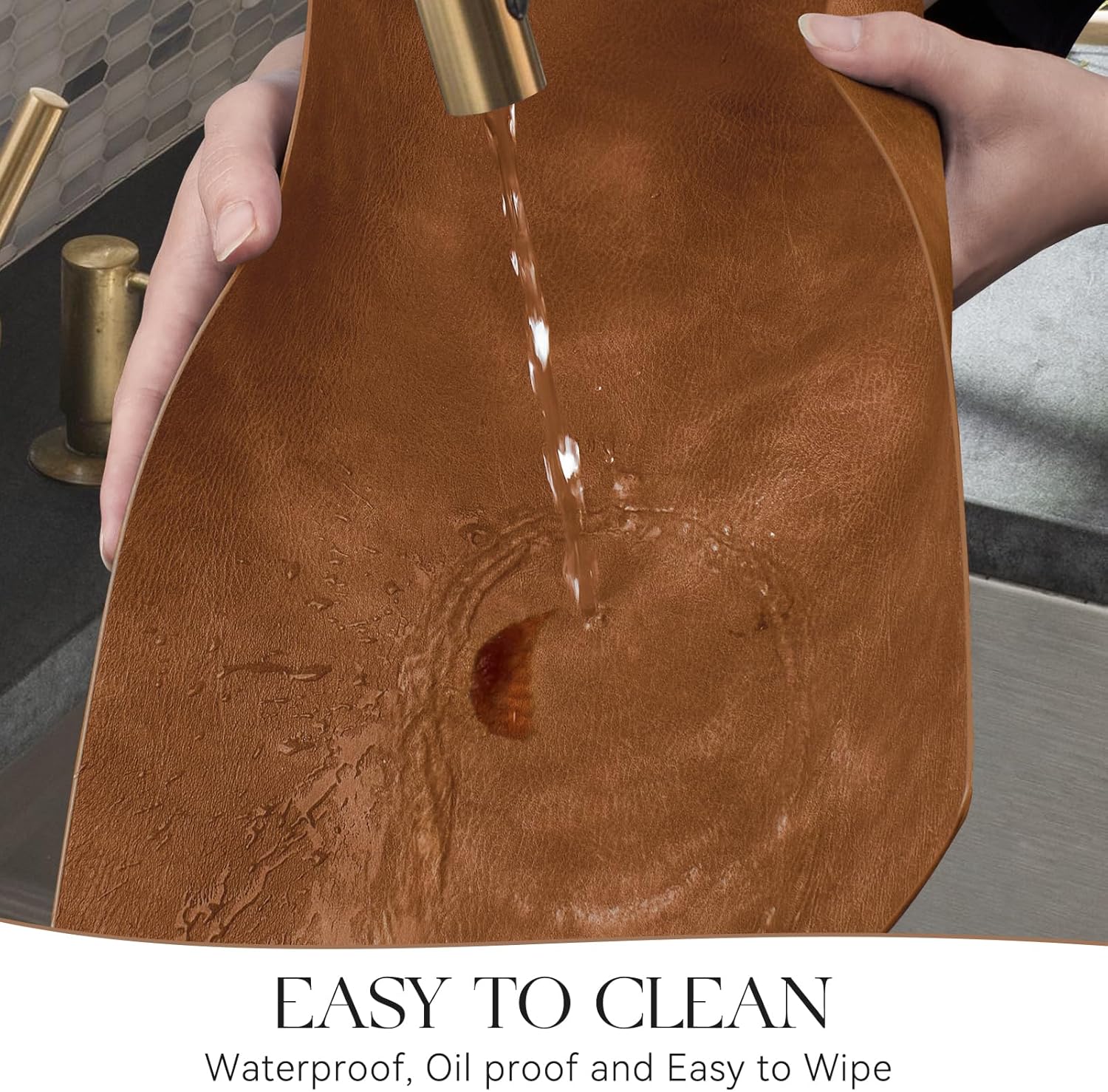 MOSAYT Vinyl Placemats Set Fall Faux Leather