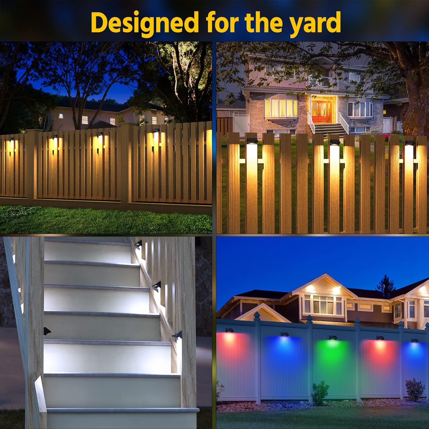 NIORSUN Outdoor Fence Waterproof LED Solar Lights