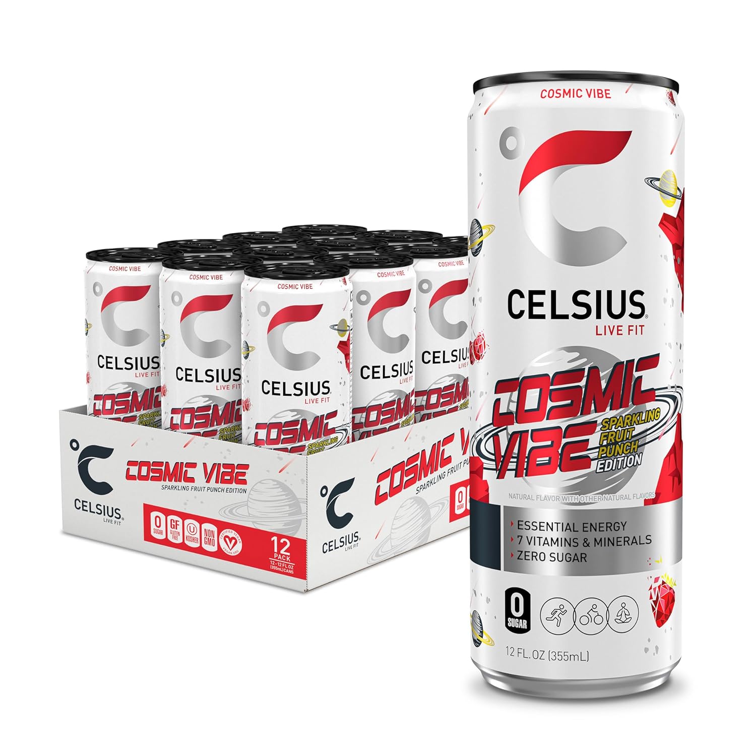 CELSIUS Sparkling Peach Vibe Energy Drink 12 pack