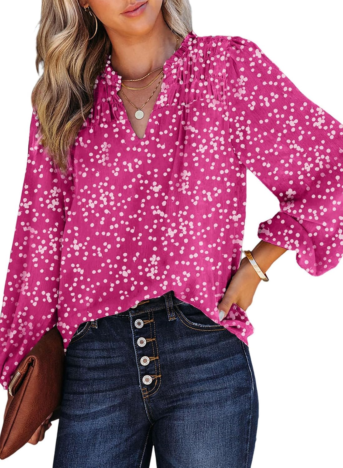Long Sleeve Chiffon Floral Top Women