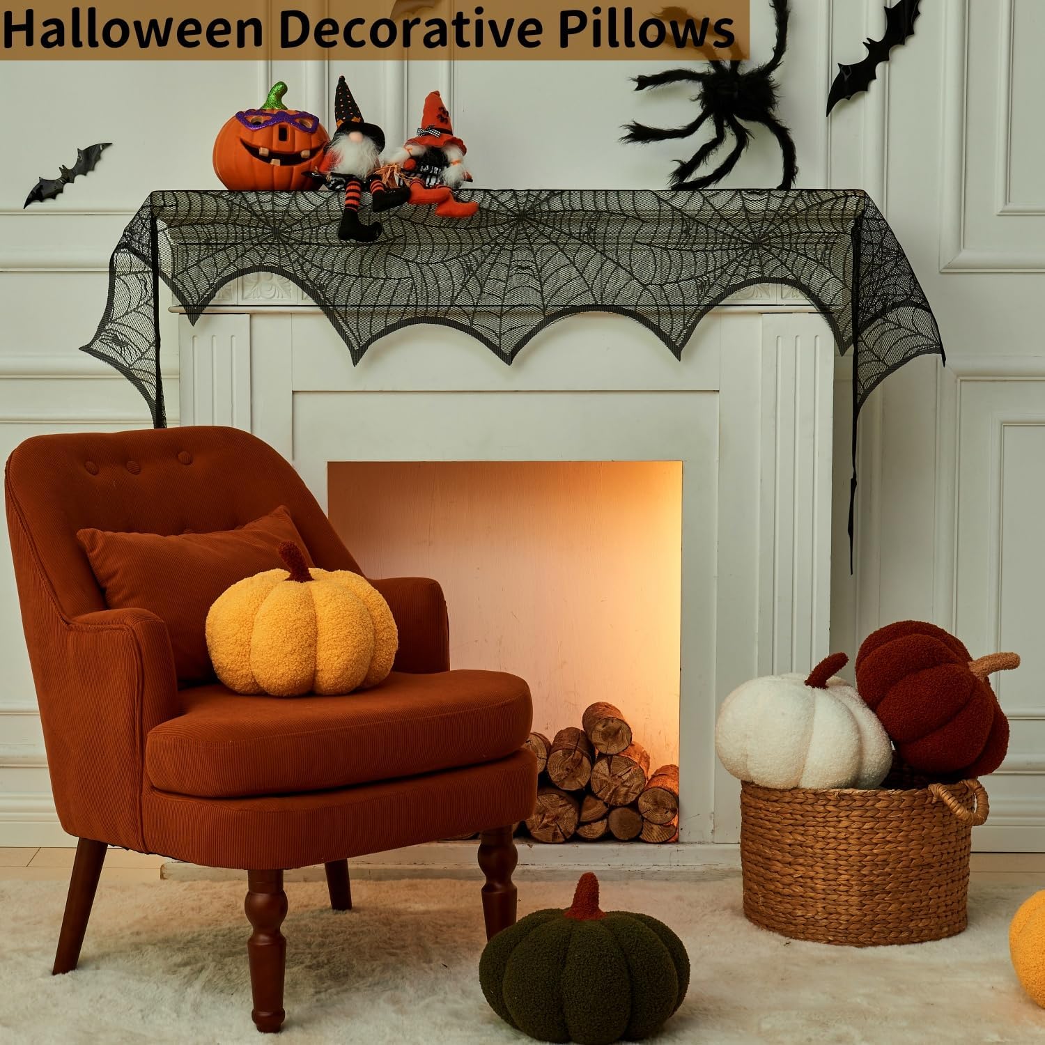 Fall Decor Pumpkin Pillow Halloween Pumpkin Shaped