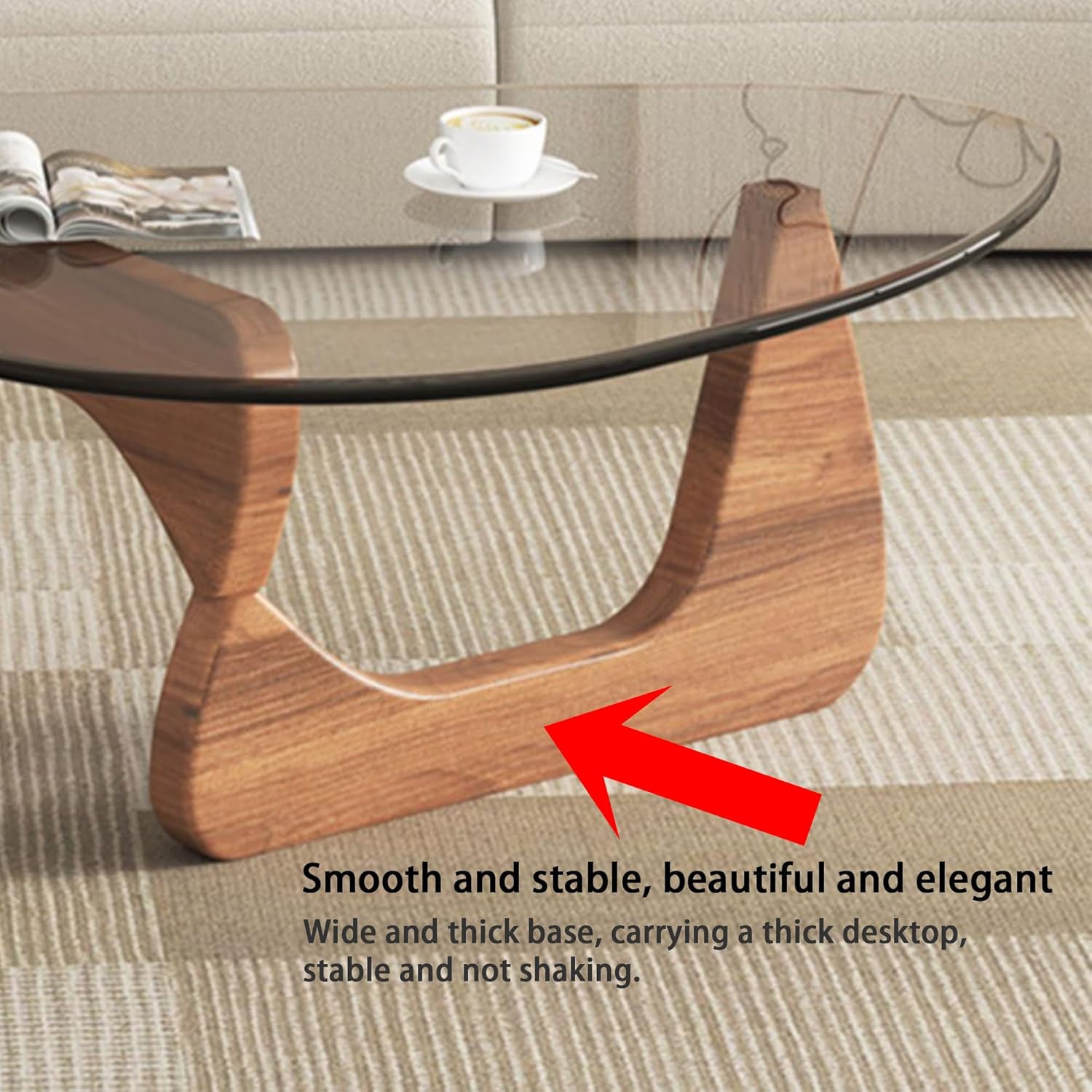 EASYSOUL Modern Glass Coffee Table for Living Room