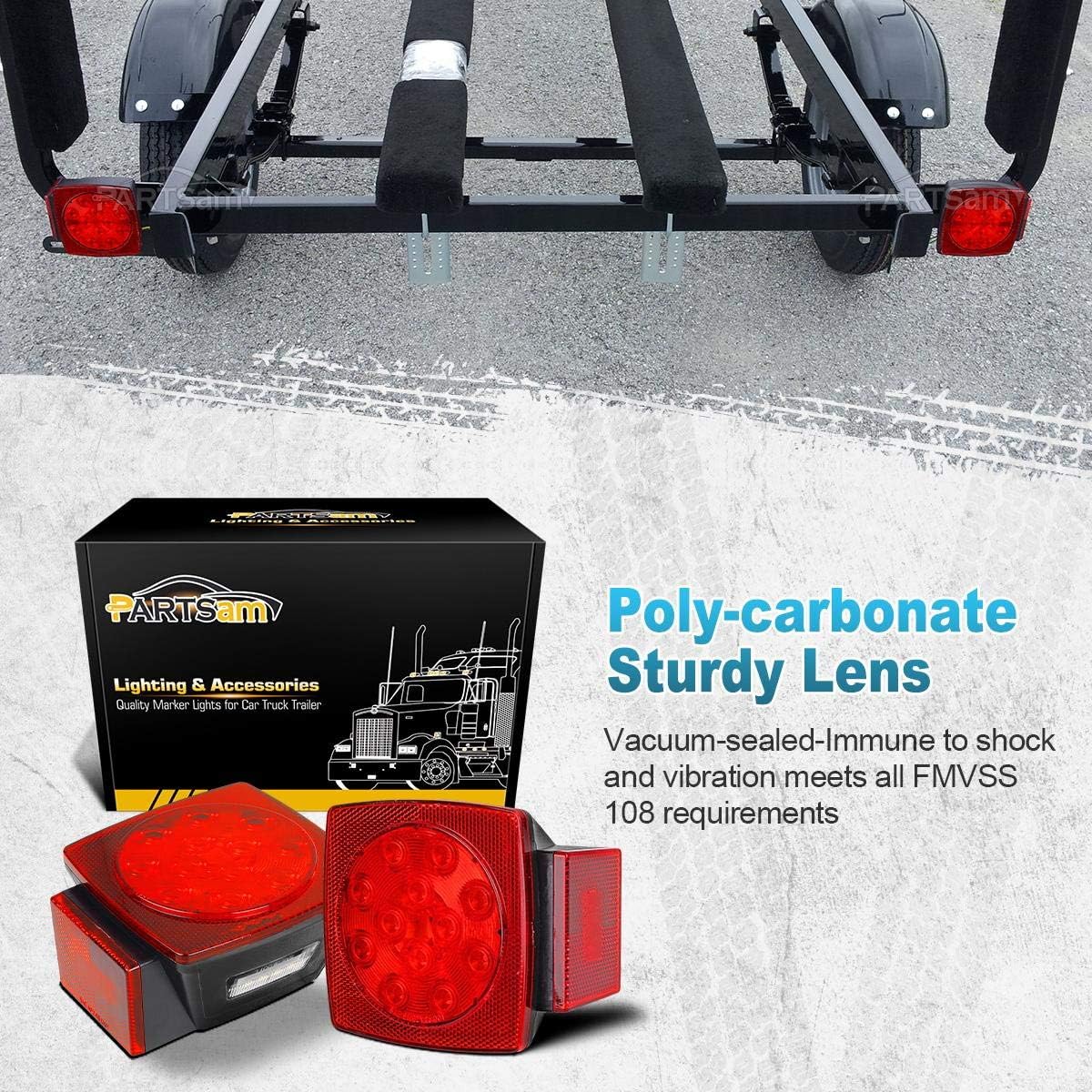 Partsam 12V Submersible LED Trailer Lights