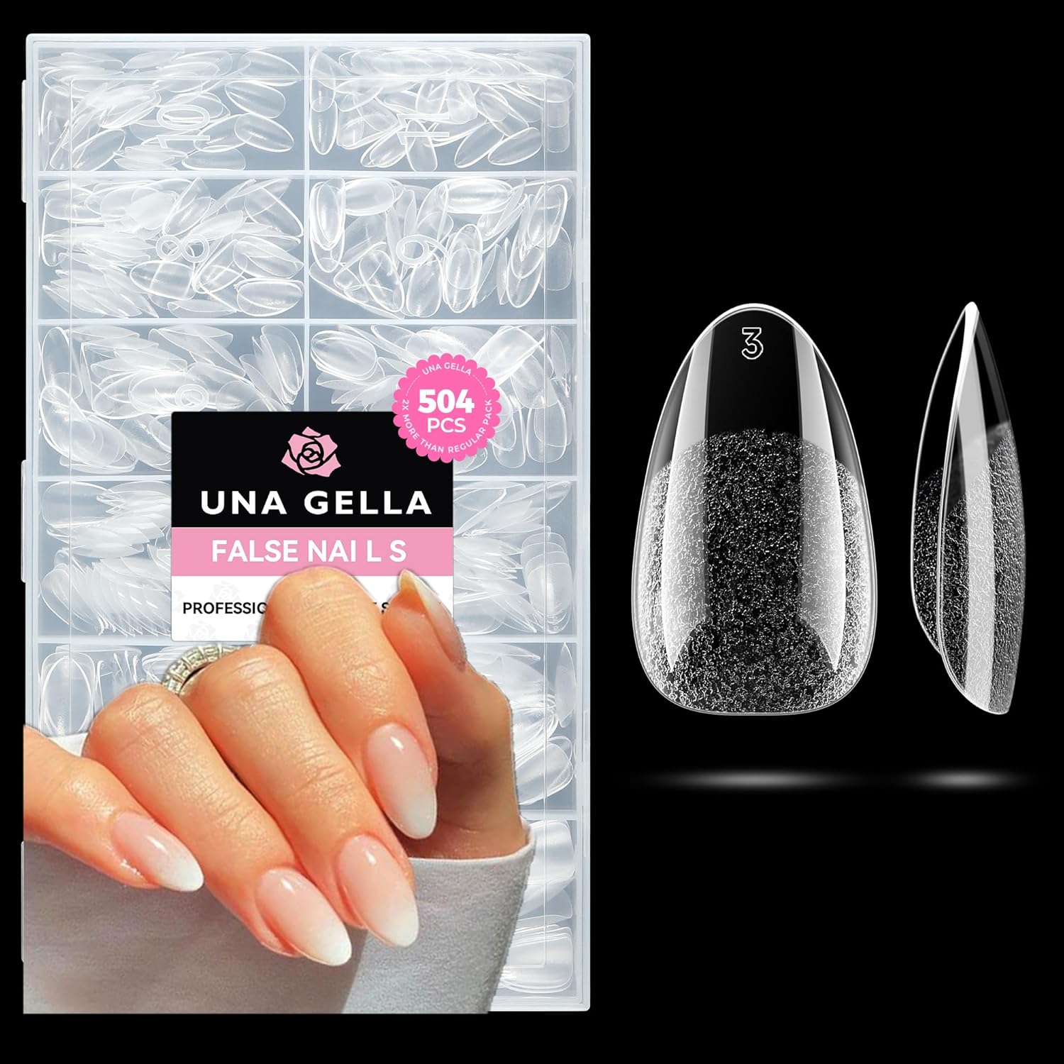 UNA GELLA Almond Gel Nail Tips