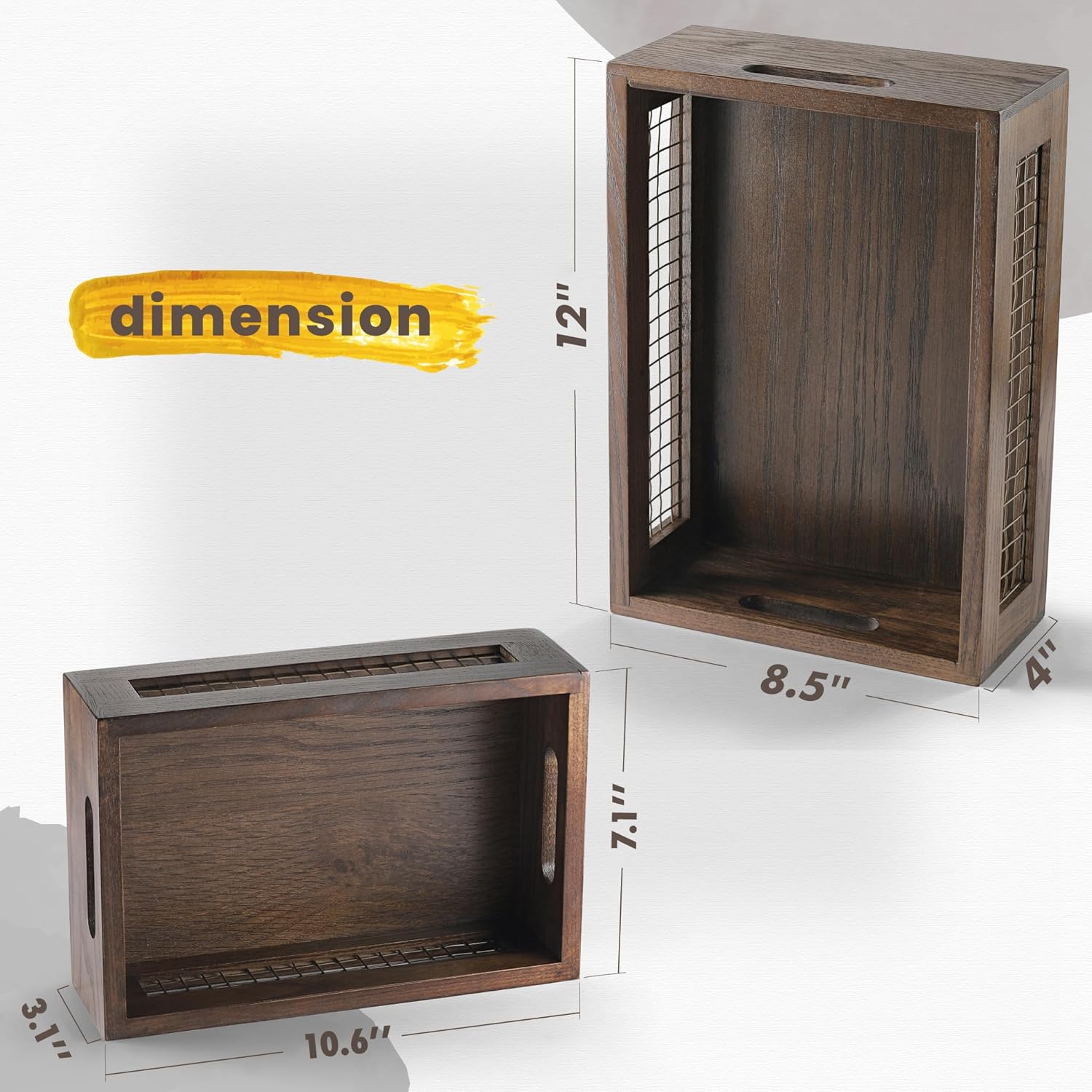 Wooden Countertop Baskets Set of 2 for Kitchen