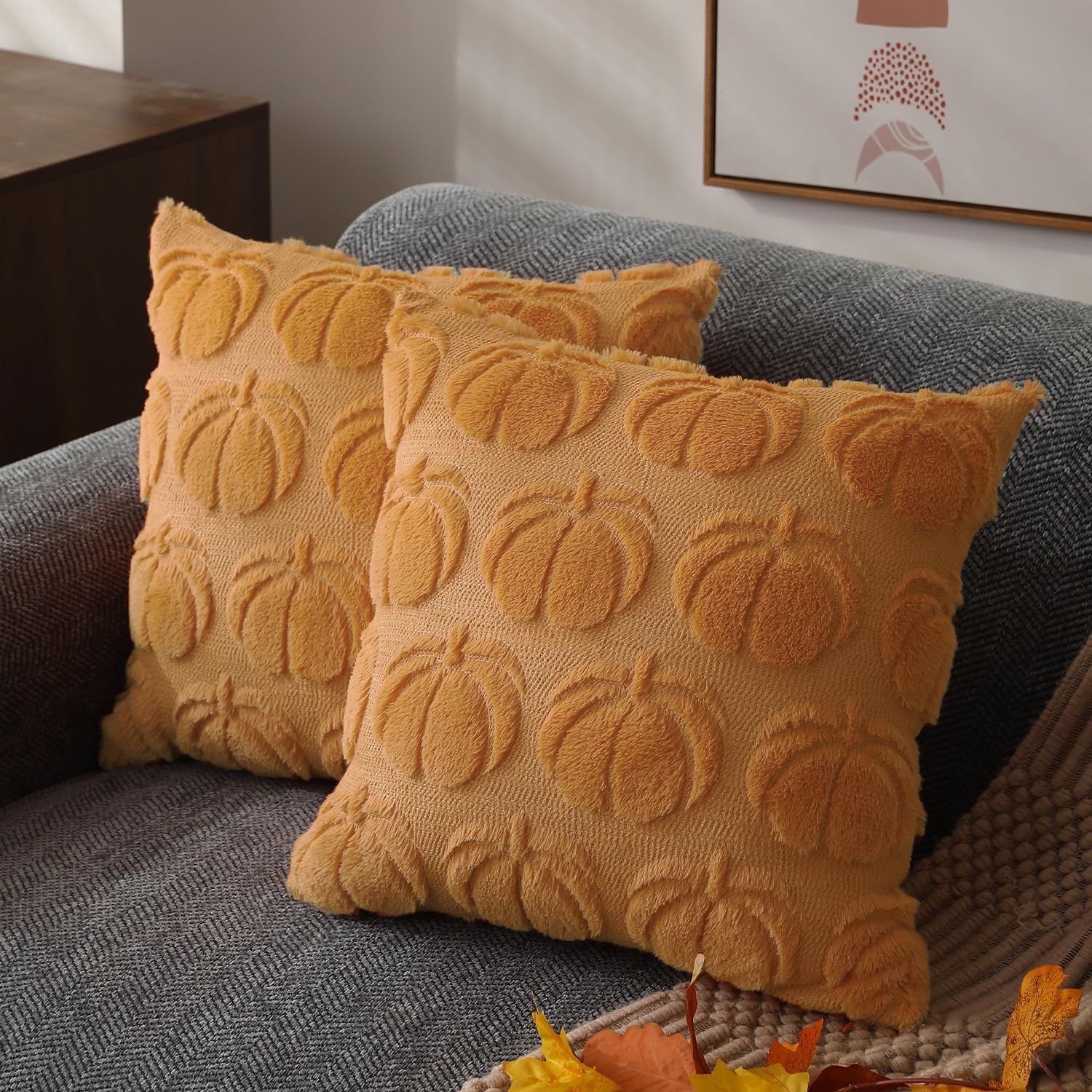 DFXSZ Fall Pillow Covers 18x18 Set of 2 Fall Decorations