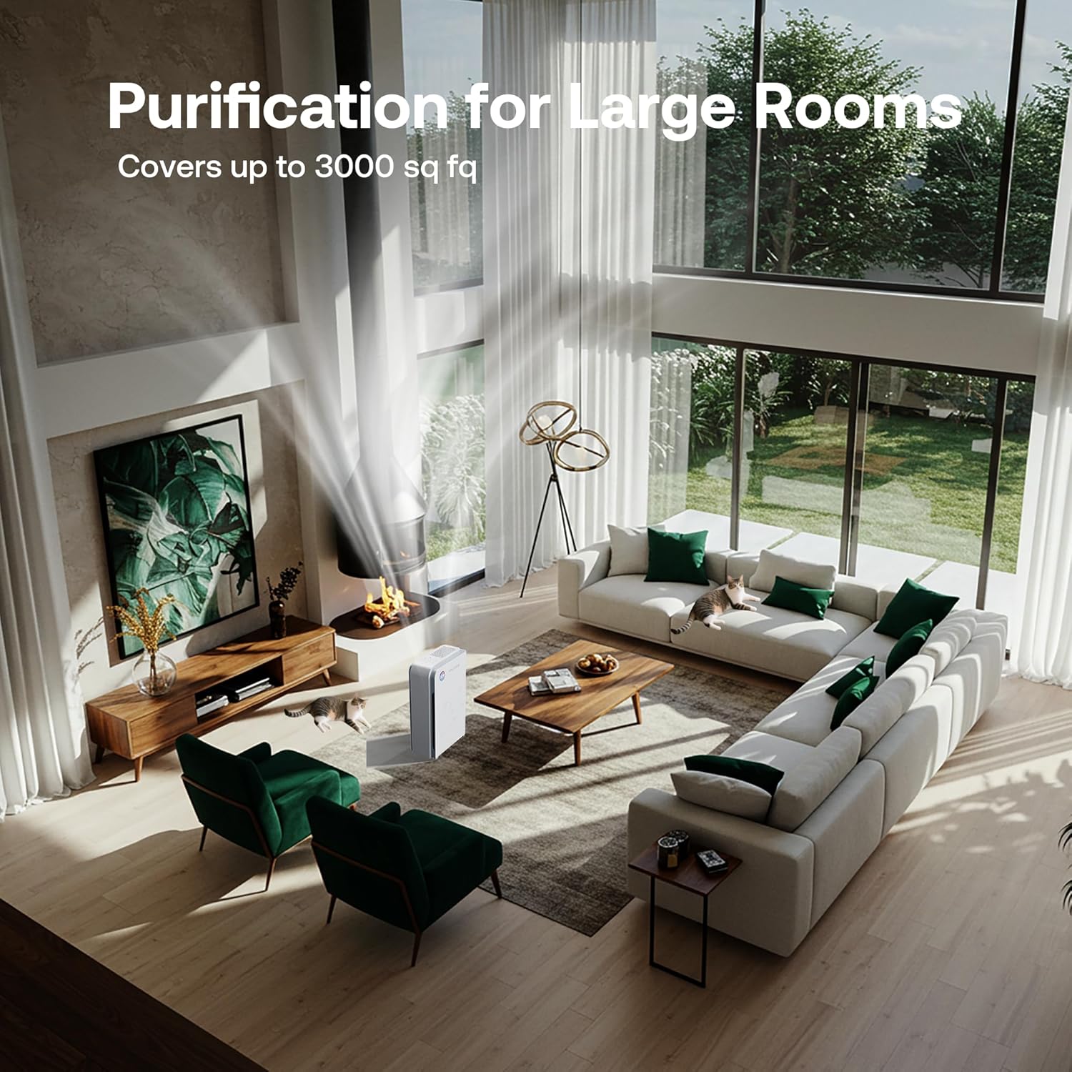 Large Room Air Purifier for Cats & Dogs