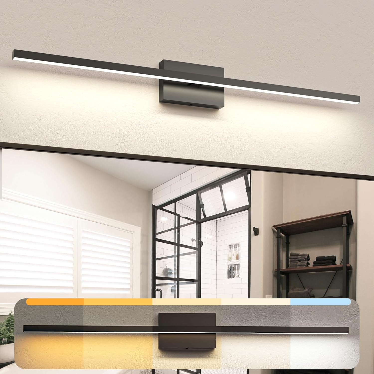 NIORSUN Black Bathroom Vanity Light