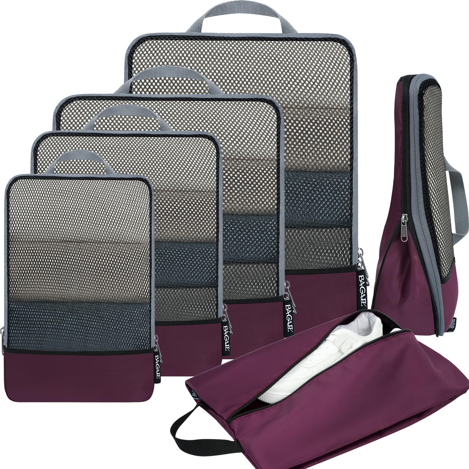 BAGAIL Compression Packing Cubes Travel Organizers