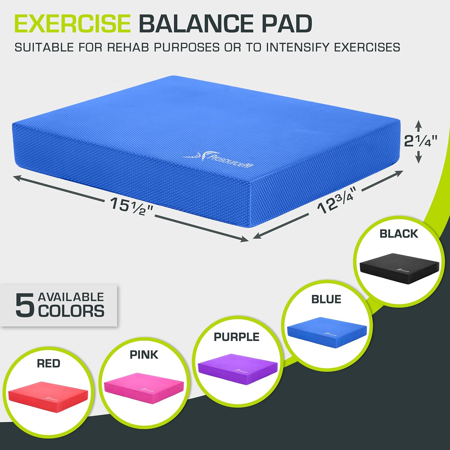 ProsourceFit Exercise Balance Pad Non-Slip Foam Mat