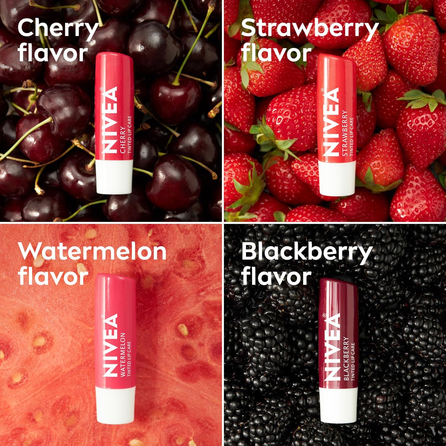 NIVEA Lip Care Fruity Tinted Lip Balm Variety Pack