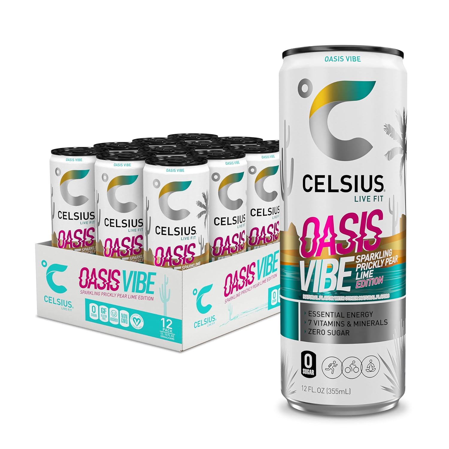 CELSIUS Sparkling Peach Vibe Energy Drink 12 pack