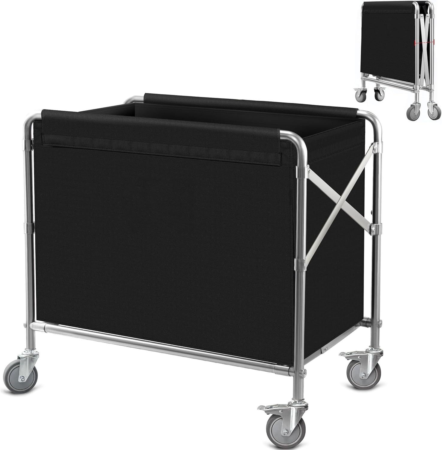 Rolling Collapsible Laundry Basket with Wheels