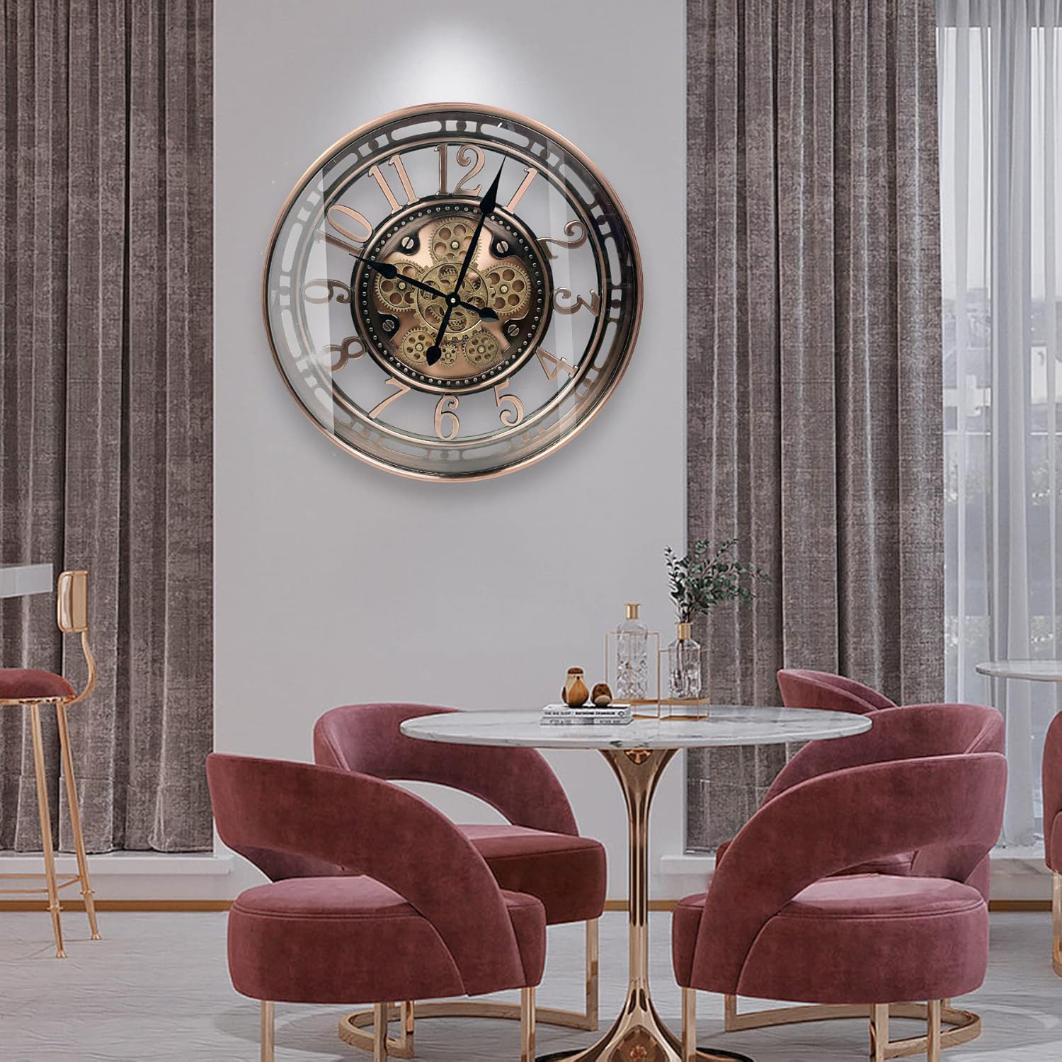 DORBOKER Real Moving Gears Wall Clock