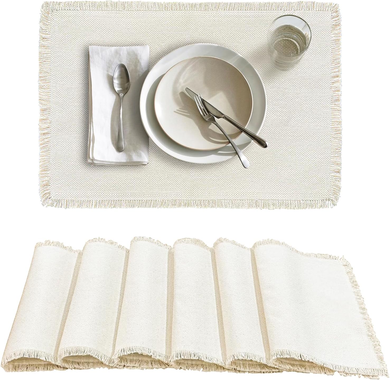 Cotton Placemats Linen Placemat Set of 6
