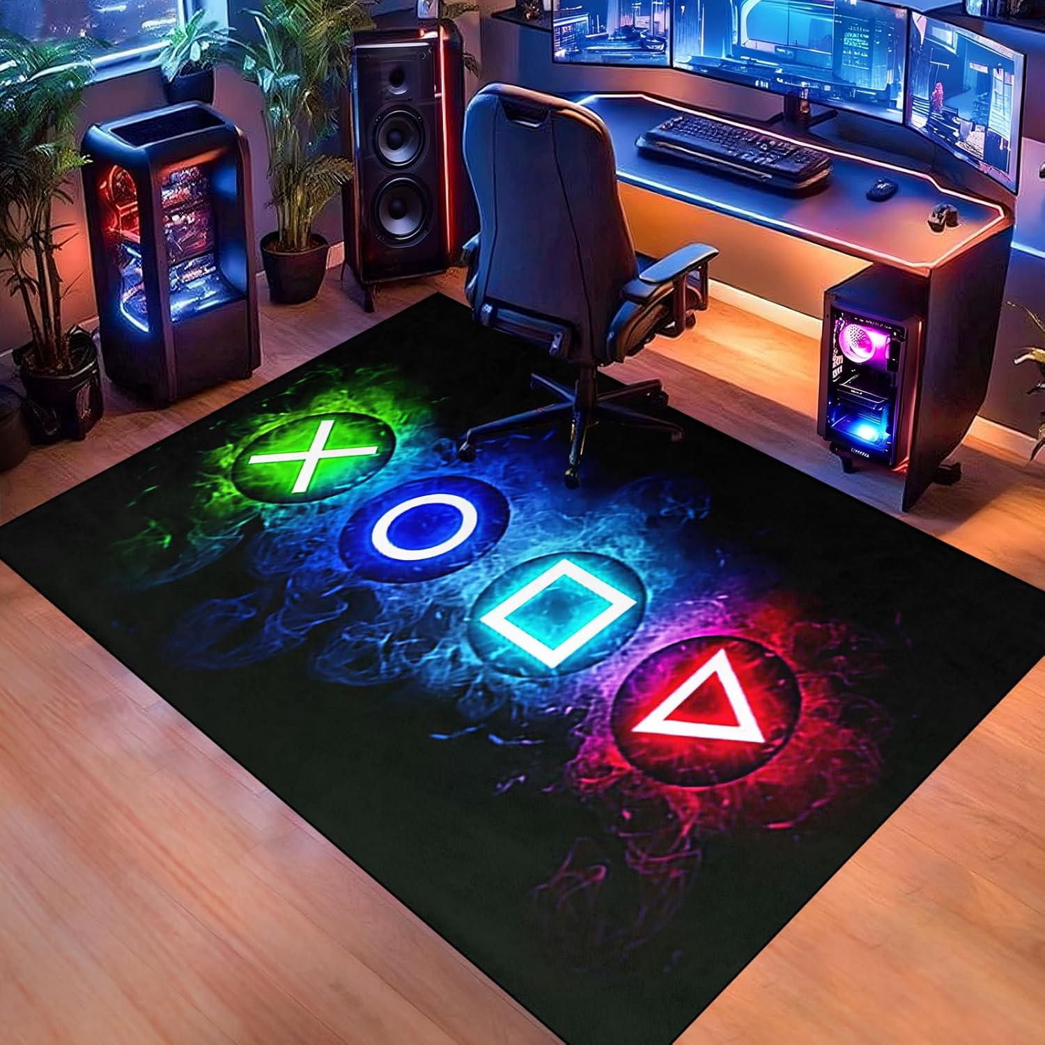 Gaming Area Rugs for Boys Cool Game Style Bedroom