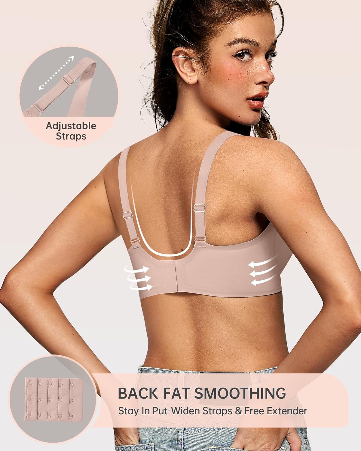 OEAK Women’s Deep V Wireless Bra