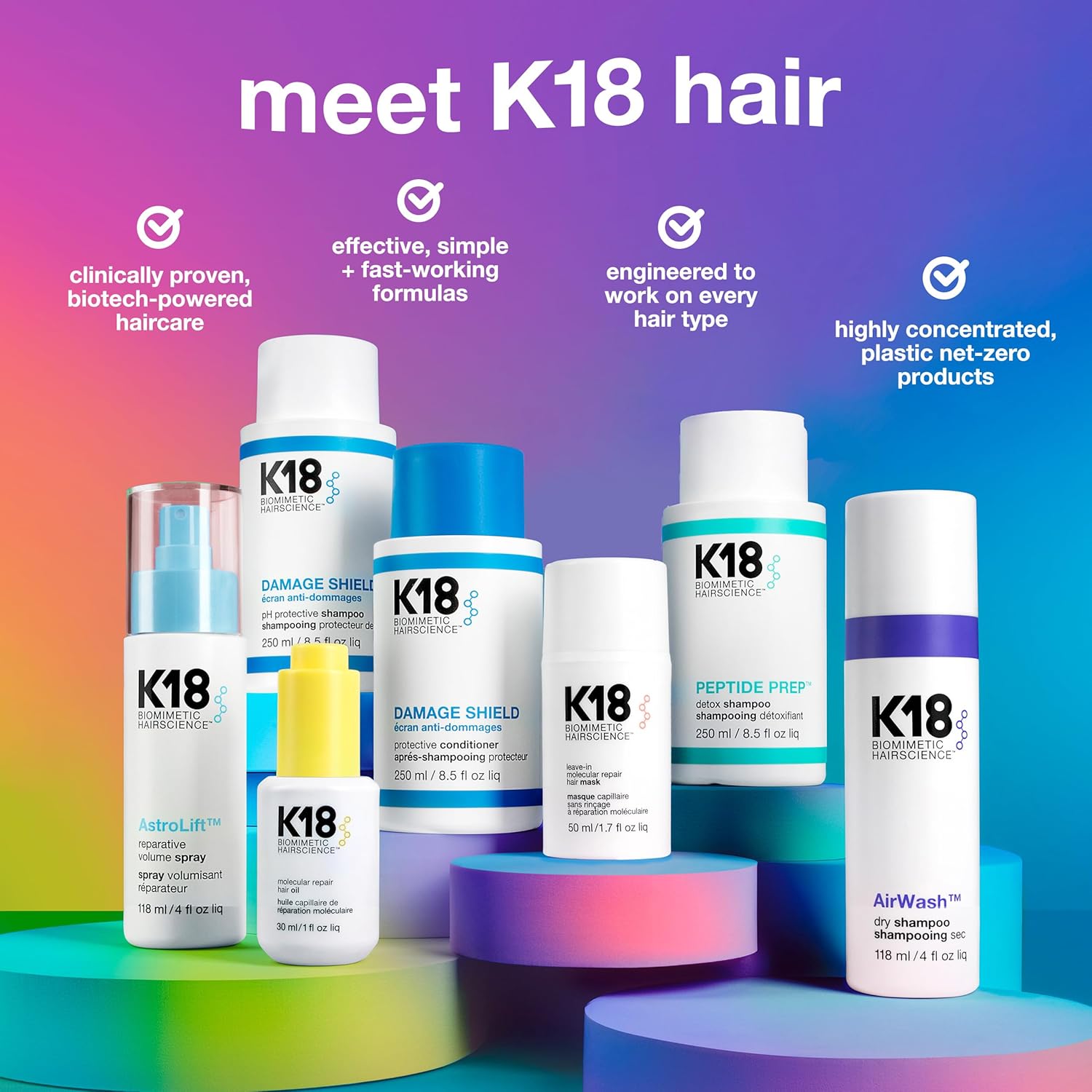 K18 Leave-In Molecular Hair Mask Repairs Dry or Damaged Hair