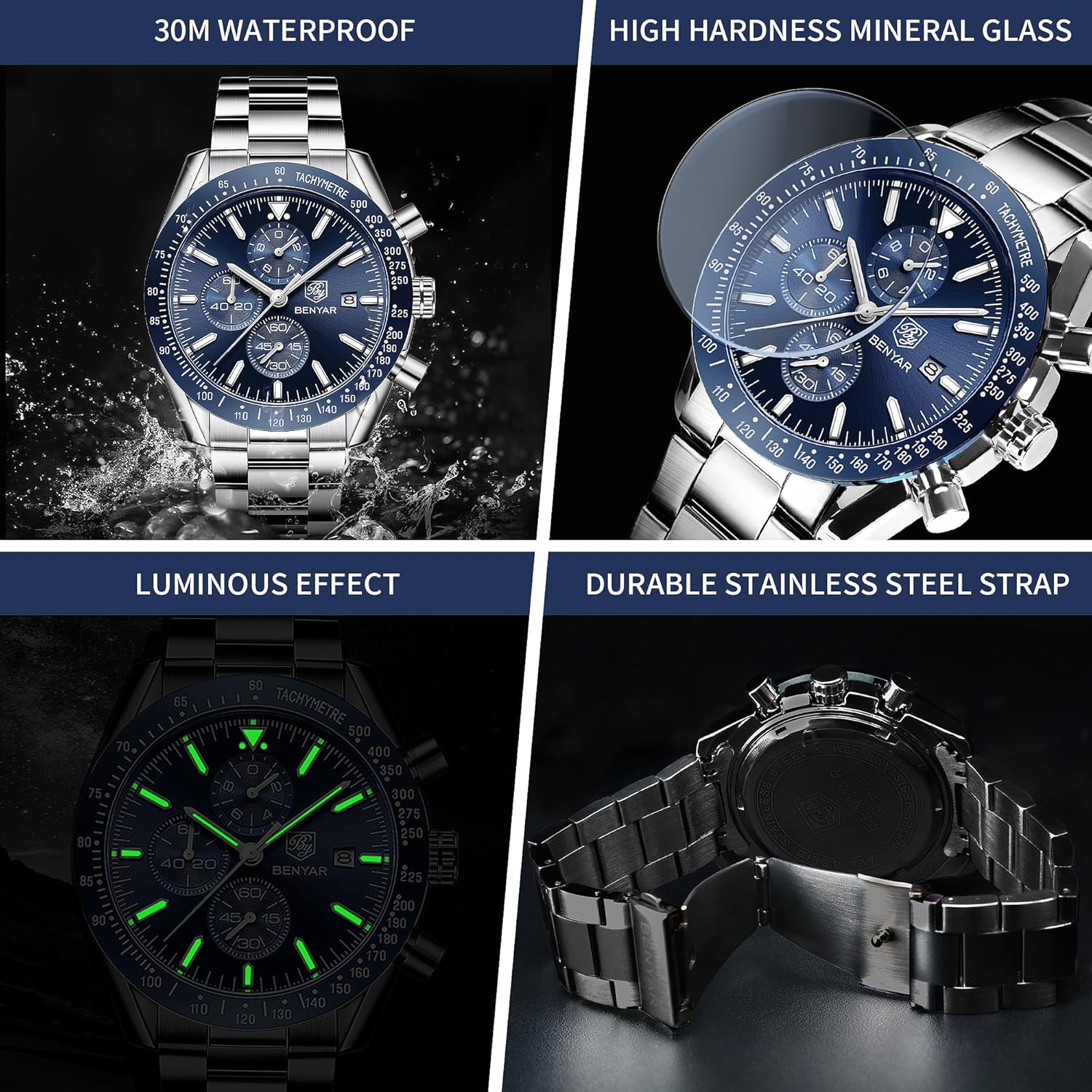 Luxury Waterproof Quartz Wrist Watch Men