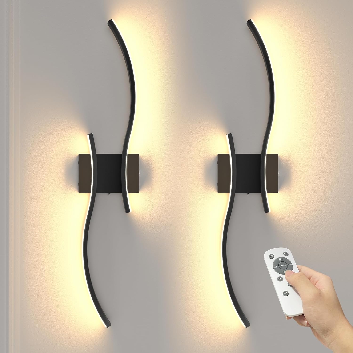 NIORSUN Battery Operated Wall Lights with Remote