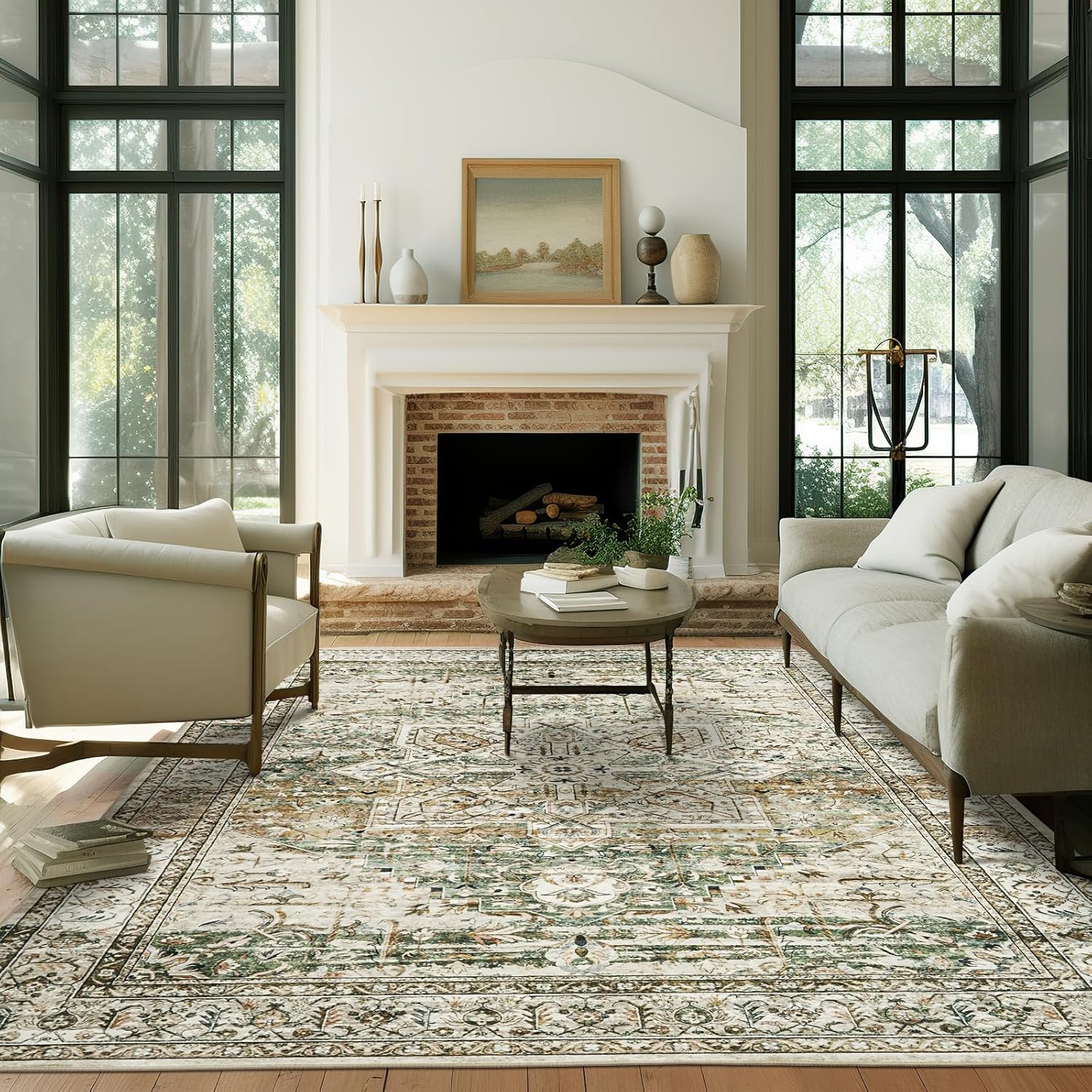 Washable Area Rug Large Soft Rugs for Living Room