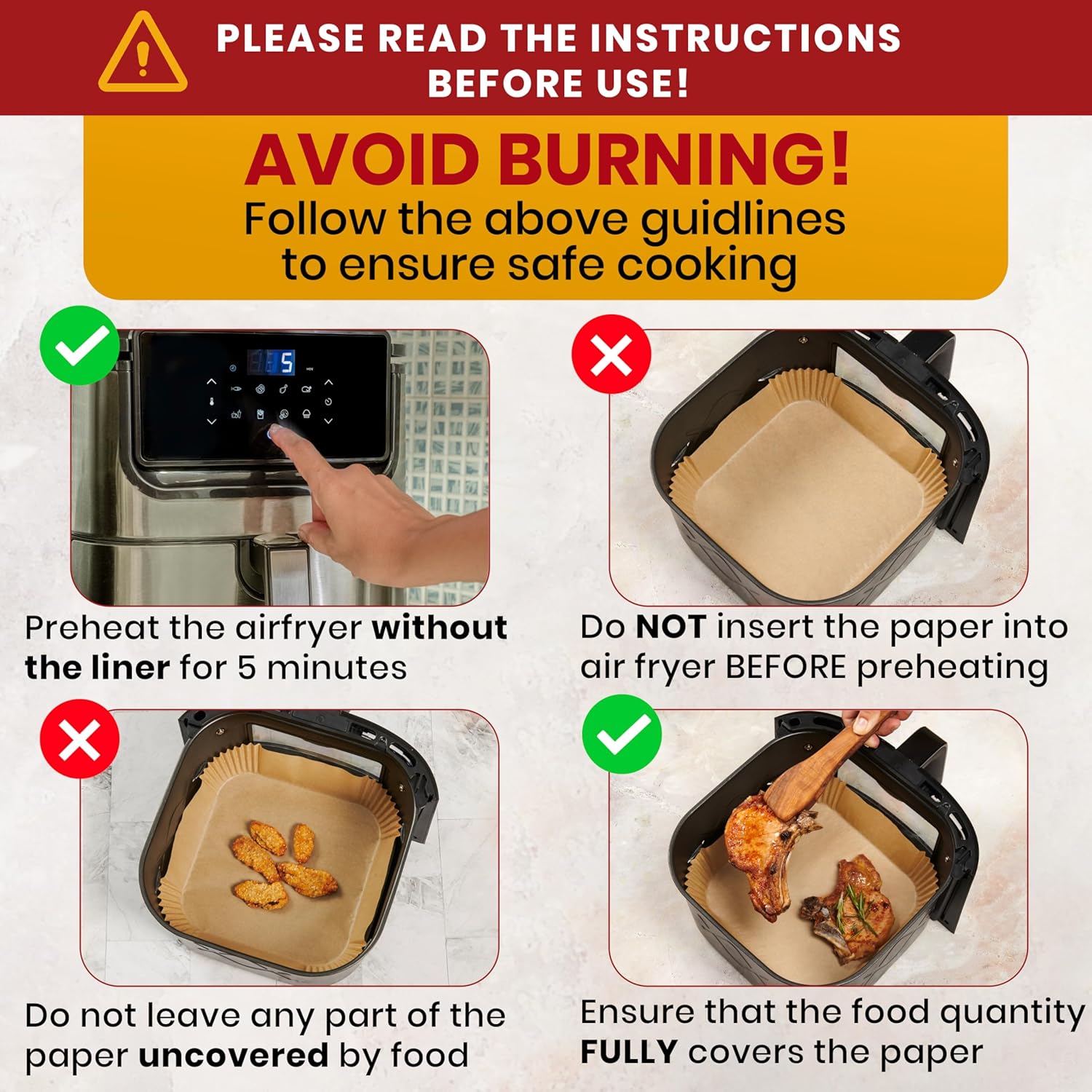 Air Fryer Paper Liners Non-Stick