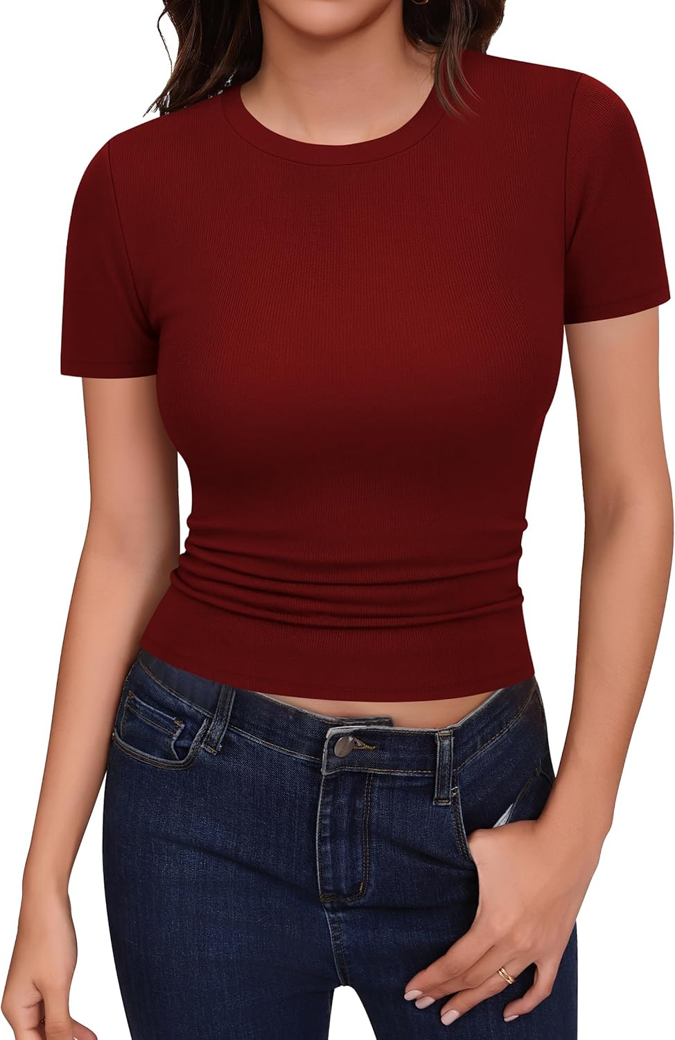 Missufe Women's Crew Neck Short Outfits