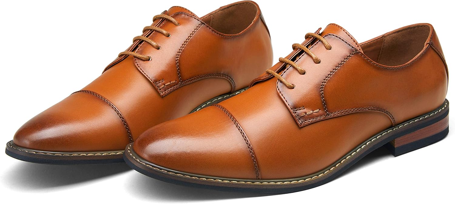 Jousen Men's Dress Cap Toe Shoes