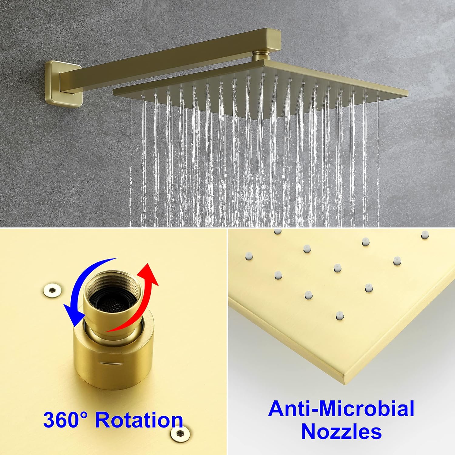 SHAMANDA Brass Rainfall Luxuly Bathroom Shower System