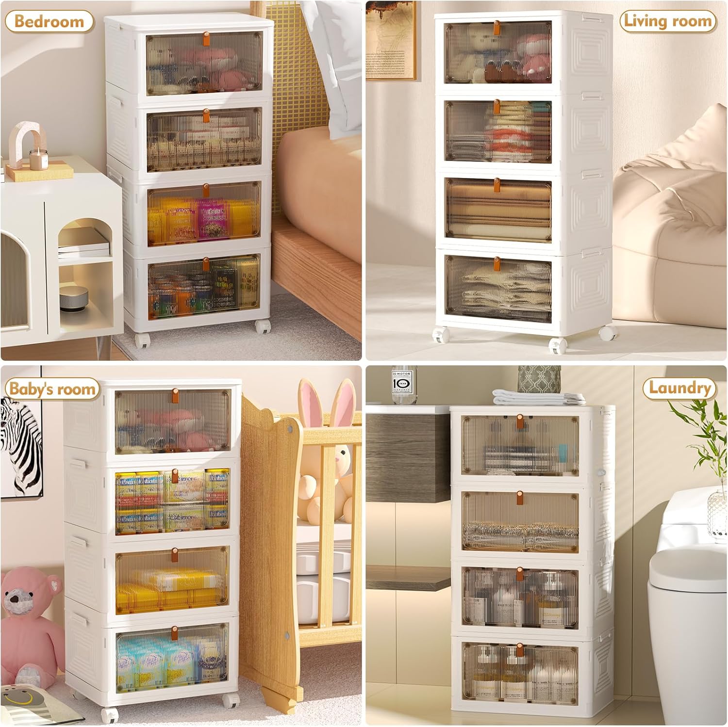Plastic Storage Bins with Lid  Stackable Storage Containers