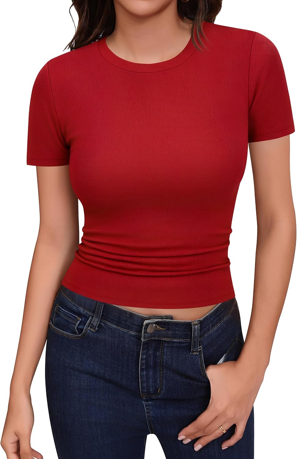 Missufe Women's Crew Neck Short Outfits