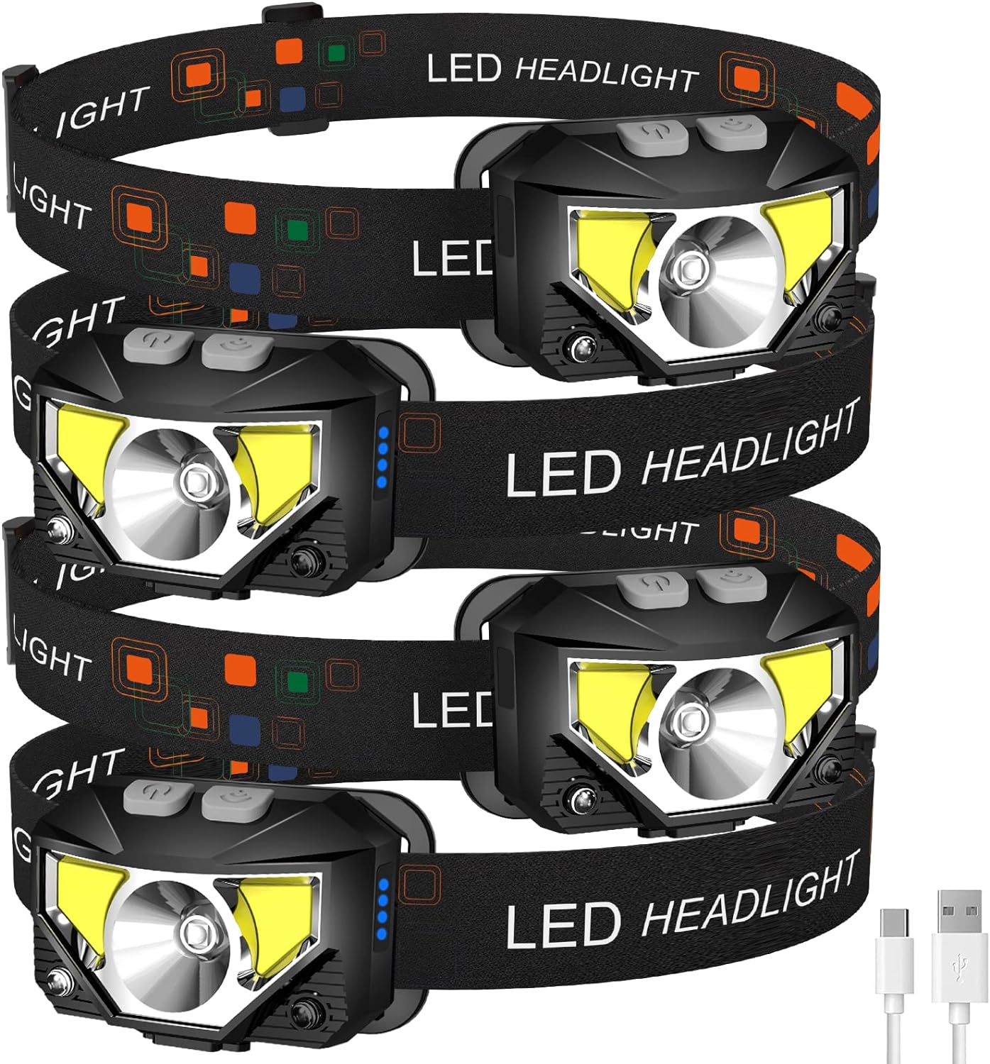 LHKNL LED Rechargeable Headlamp Head Light