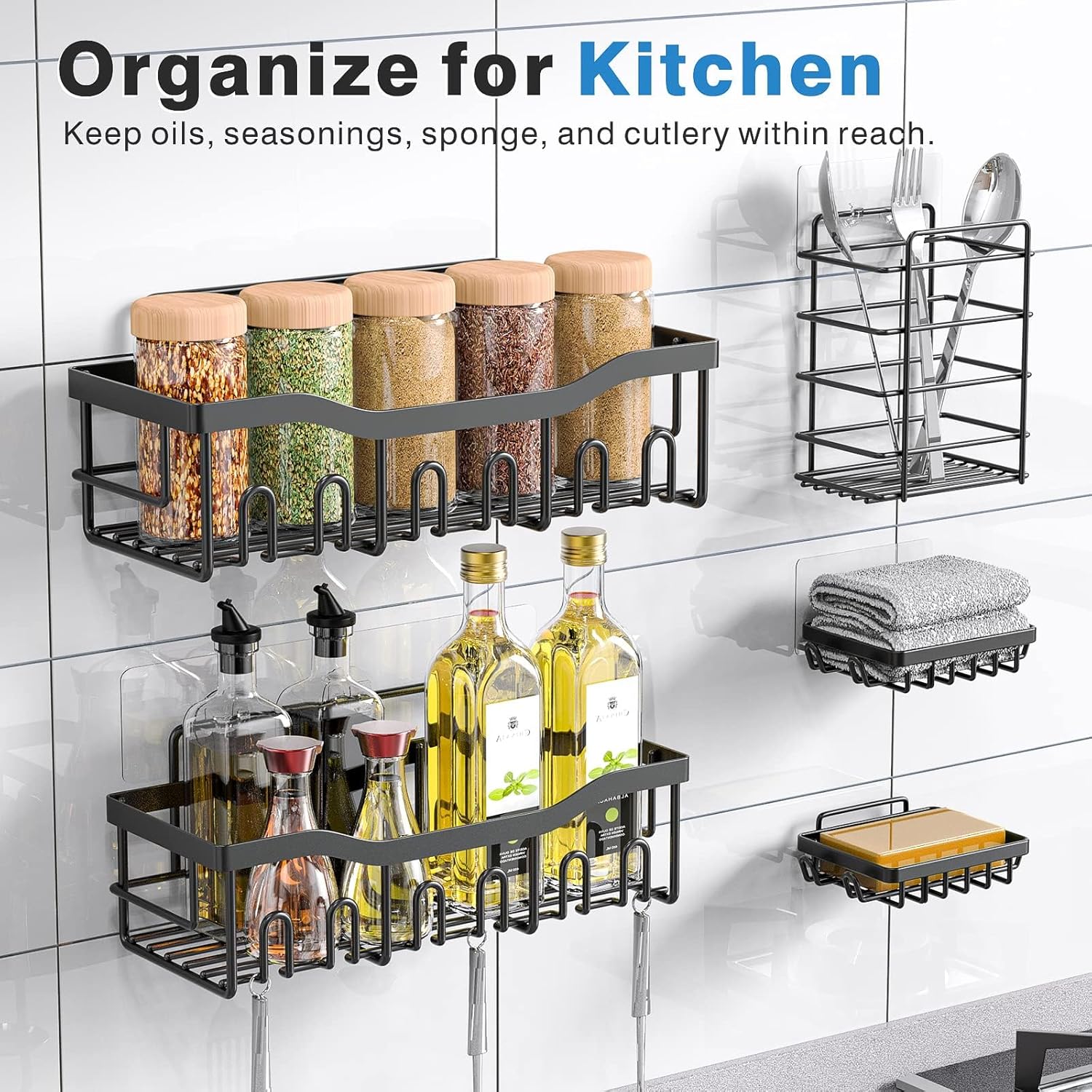 5-Pack Adhesive Shower Caddy